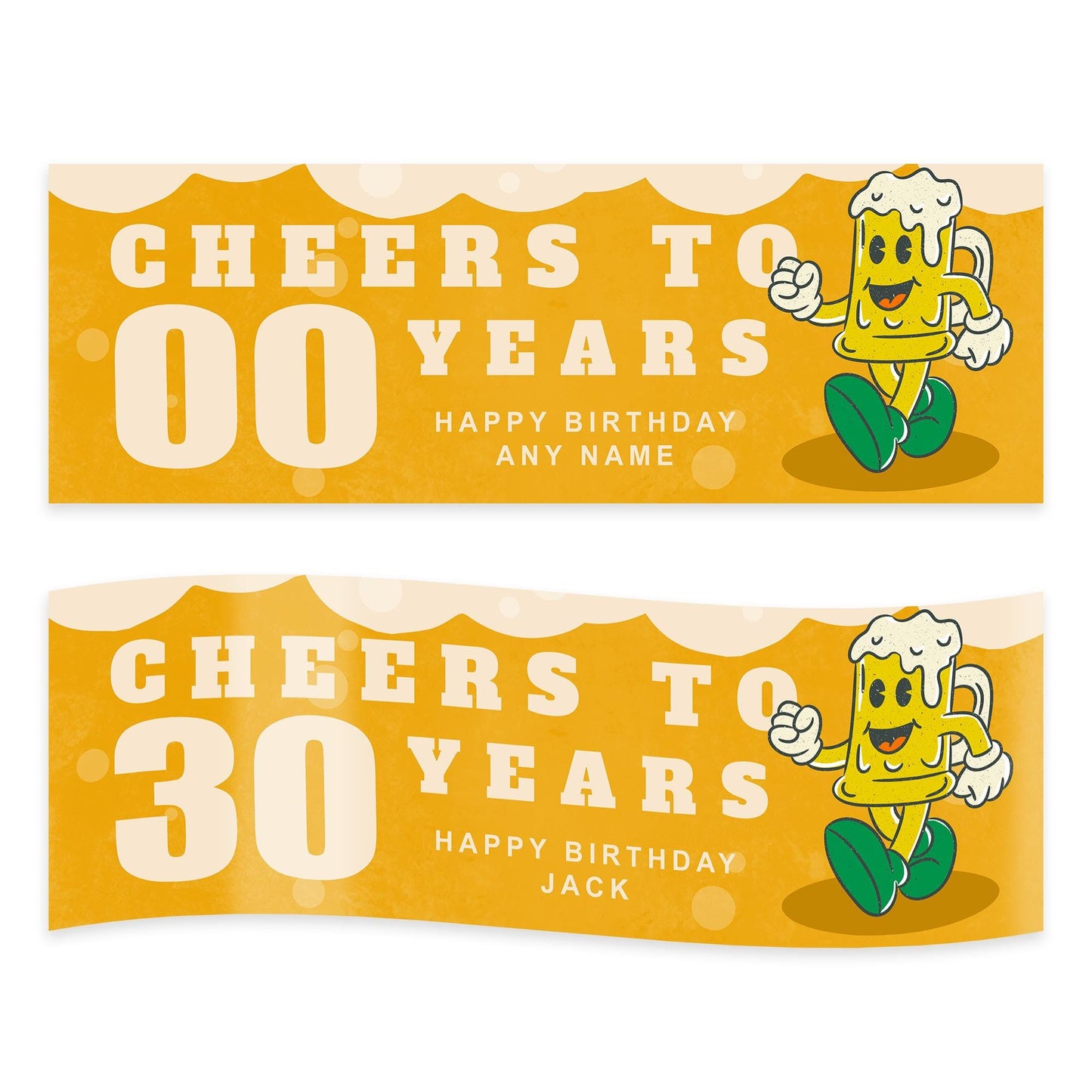 Personalised Birthday Banner  Cheers to Years  Beer Themed Party Decoration  Custom Name & Age Decor - 18th, 21st, 30th, 40th, 50th