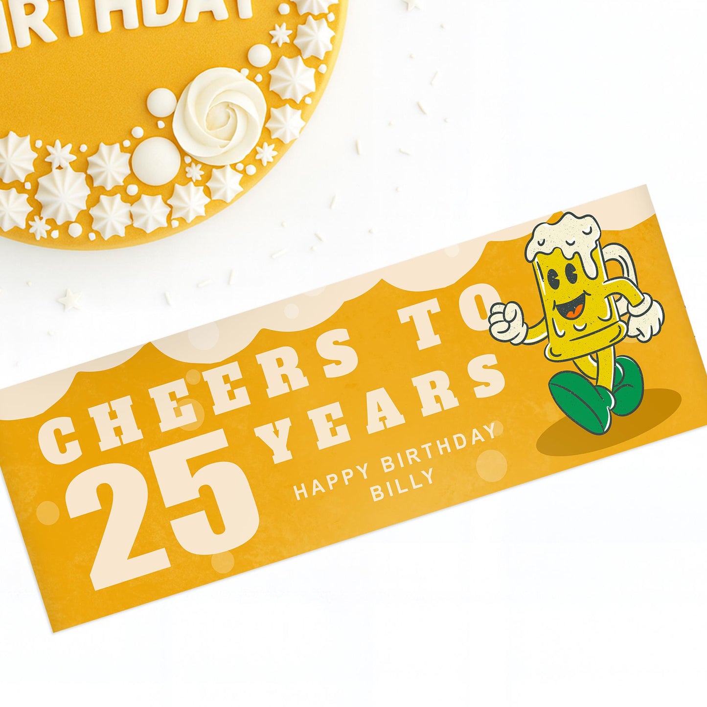 Personalised Birthday Banner  Cheers to Years  Beer Themed Party Decoration  Custom Name & Age Decor - 18th, 21st, 30th, 40th, 50th