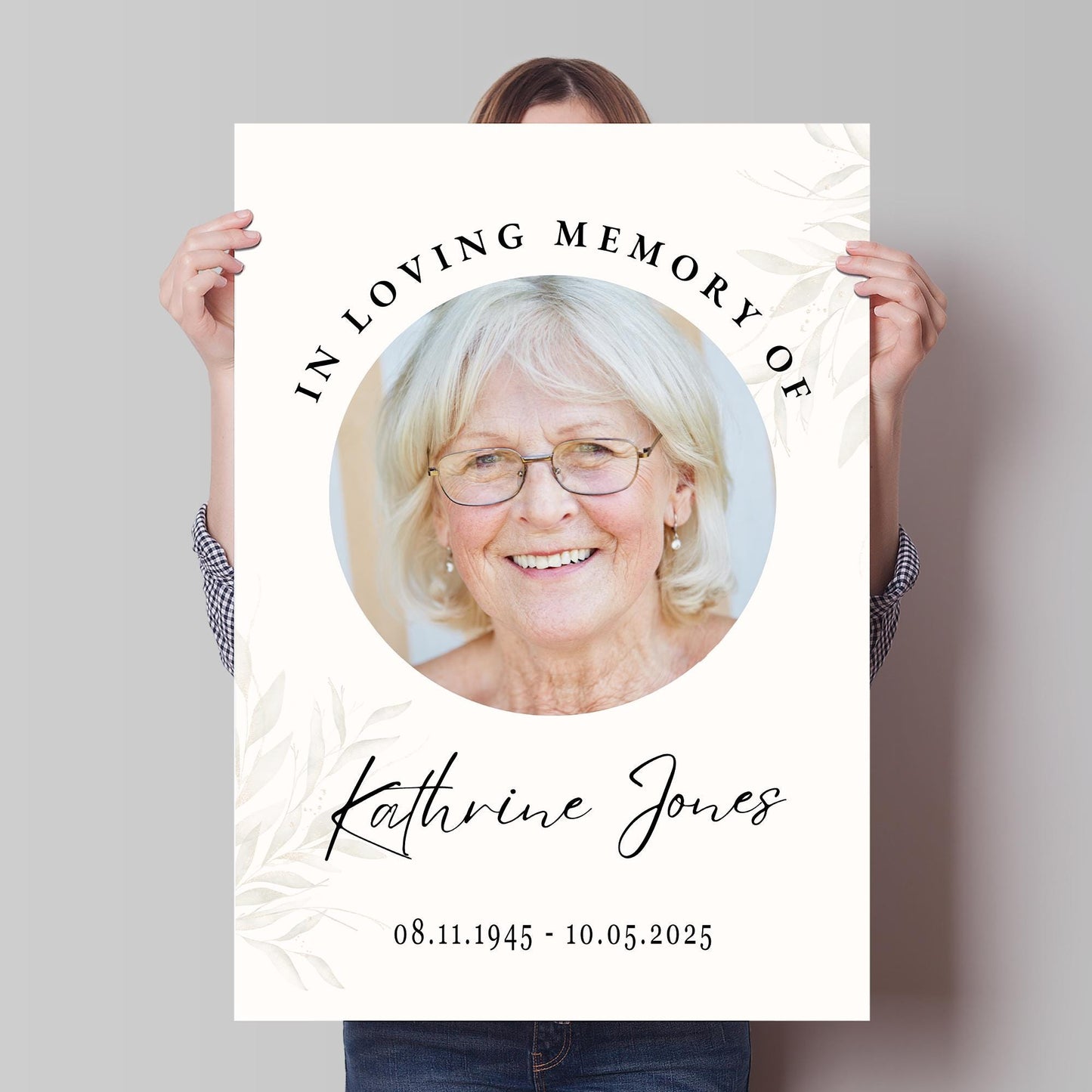 Personalised Funeral Welcome Sign  01: In Loving Memory Photo Poster  Custom Memorial Print for Celebration of Life or Wake  A3 & A2