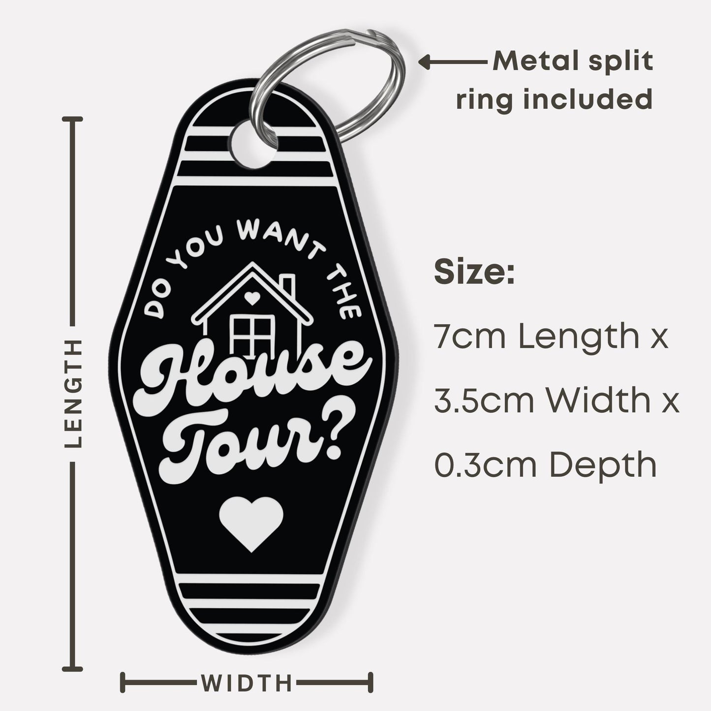 Lyric-Inspired House Tour Keyring  Heart: Motel Style  Keychain | Cute Fan Gift, Pop Music Aesthetic, Bag & Key Accessory | Gift for Her