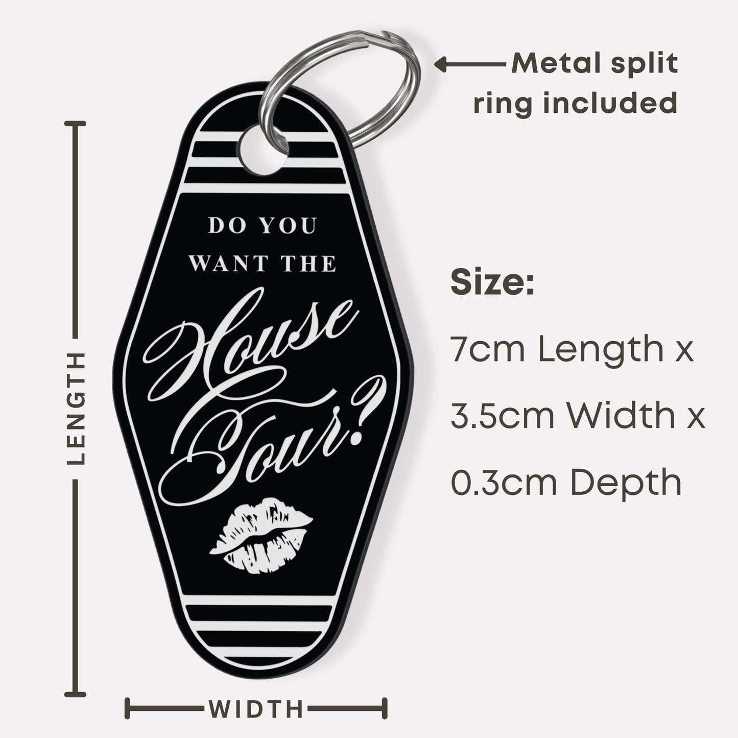 Music-Inspired House Tour Keyring  Lips: Motel Style  Keychain | Cute Fan Gift, Pop Music Aesthetic, Bag & Key Accessory | Gift for Her