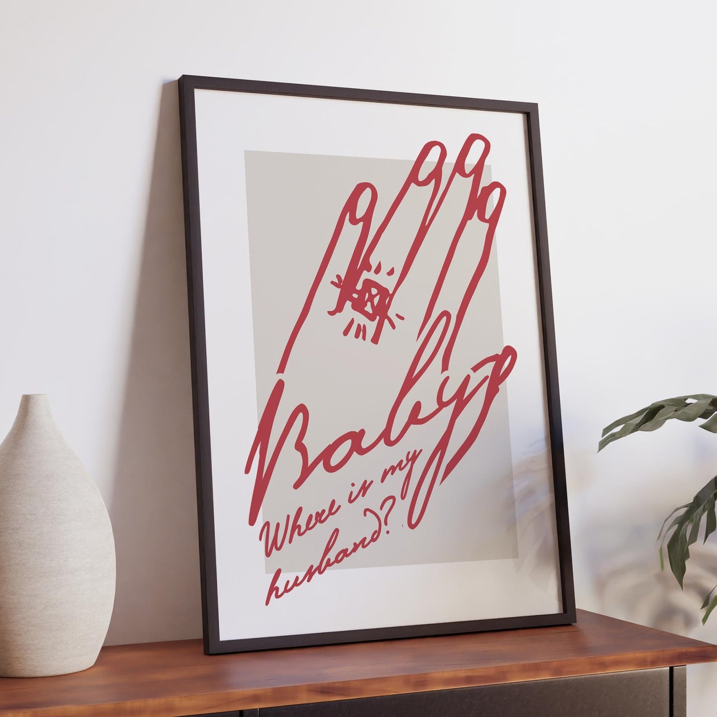 Lyric Quote Wall Print  Where The Hell Is My Husband 03: Music Inspired Poster | Typography Print | Minimal Line Illustration | Home Decor