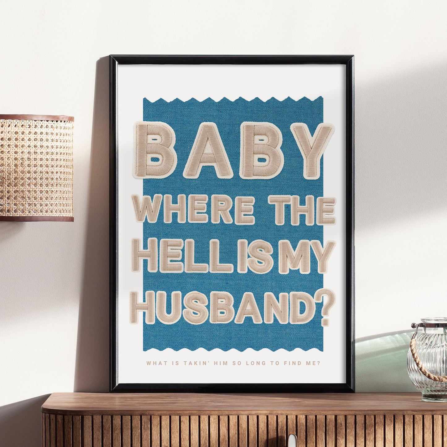 Lyric Quote Wall Print  Where The Hell Is My Husband 06: Music Inspired Poster | Typography Print | Home Decor | Gift for Music Lover