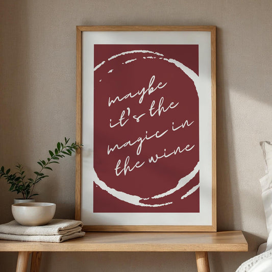 Lyric-Inspired Poster  Magic In The Wine - Ring: Song Lyric Print, Minimal Typography Music Wall Art  Modern Home Decor for Music Lover