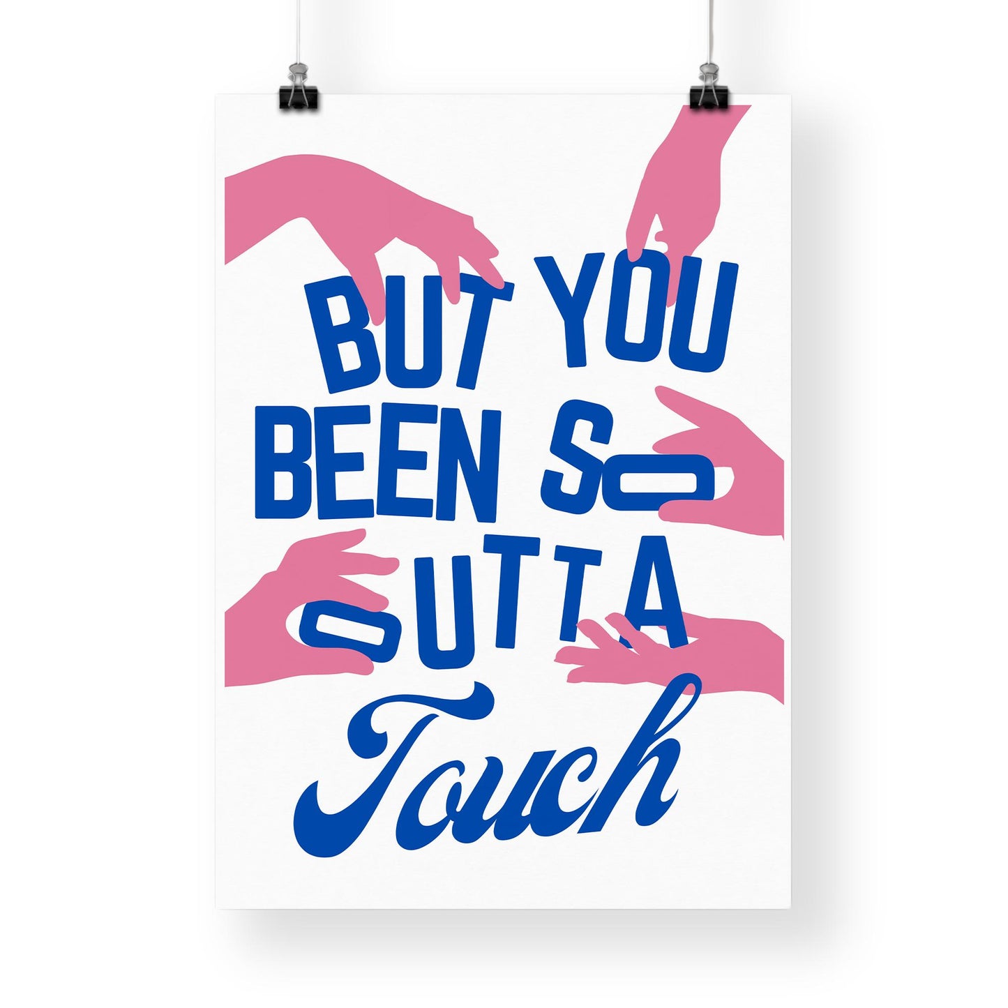 Lyric-Inspired K-pop Poster  Outta Touch 5: Blue & Pink Graphic Typography Print, Song Wall Art, Lyric Quote Home Decor for Music Lover
