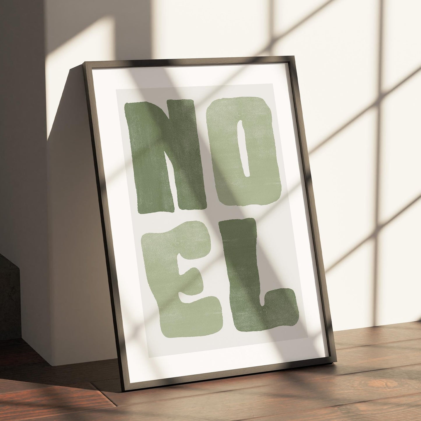 Christmas Typography Wall Art  Green Christmas Noel Print  Minimal Modern Holiday Poster  Festive Decoration | Seasonal Home Decor