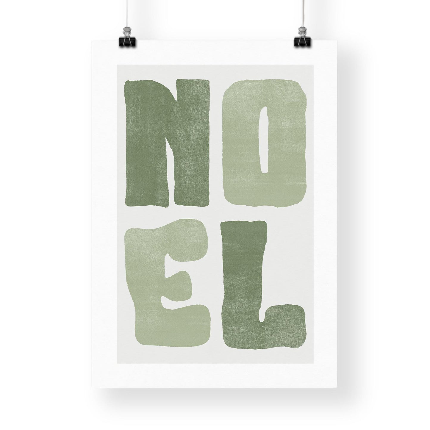Christmas Typography Wall Art  Green Christmas Noel Print  Minimal Modern Holiday Poster  Festive Decoration | Seasonal Home Decor