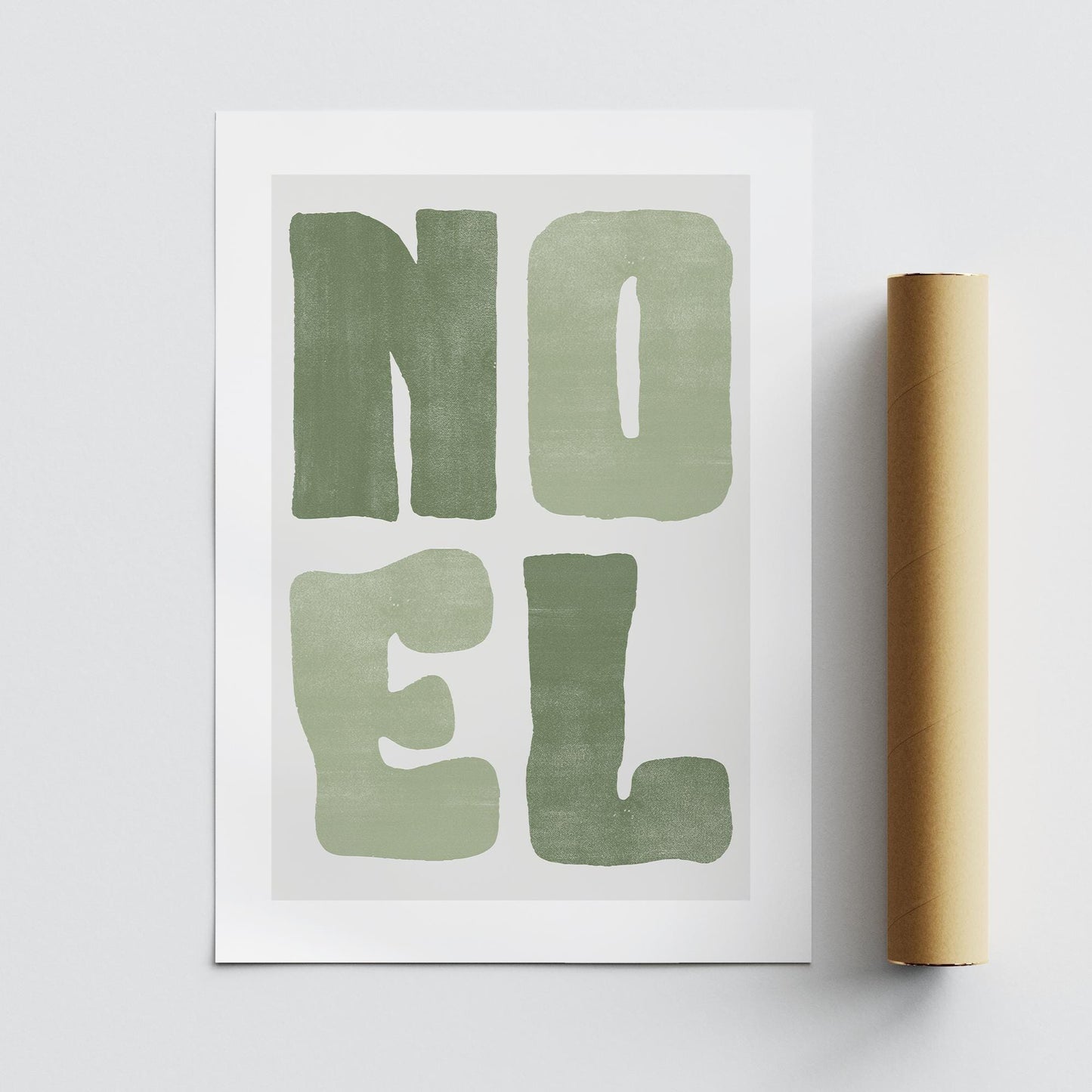 Christmas Typography Wall Art  Green Christmas Noel Print  Minimal Modern Holiday Poster  Festive Decoration | Seasonal Home Decor