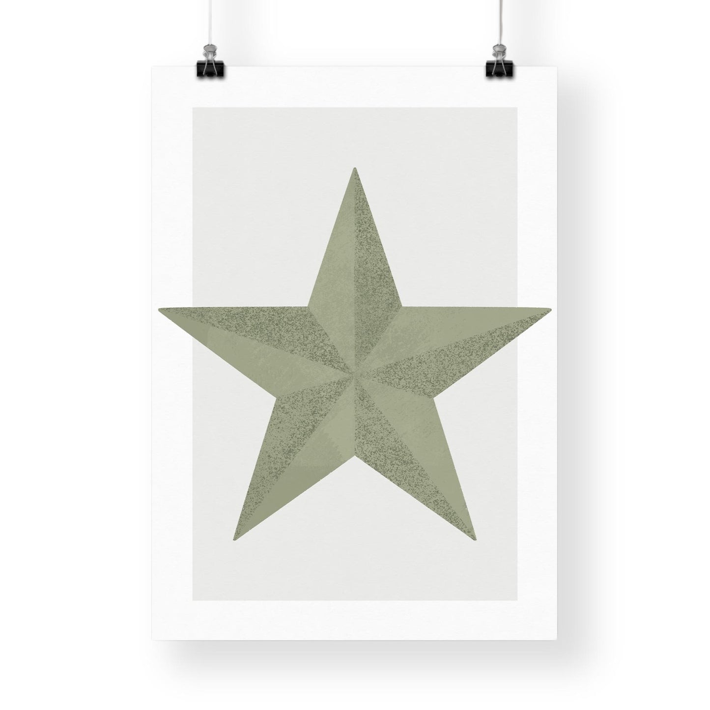 Green Christmas Star Print  Minimal Modern Festive Wall Art  Simple Xmas Decoration   Christmas Gallery Wall Poster  Seasonal Home Decor
