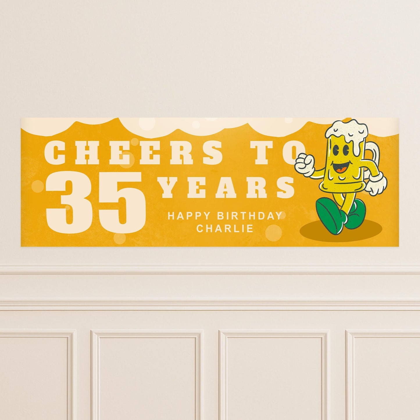 Personalised Birthday Banner  Cheers to Years  Beer Themed Party Decoration  Custom Name & Age Decor - 18th, 21st, 30th, 40th, 50th