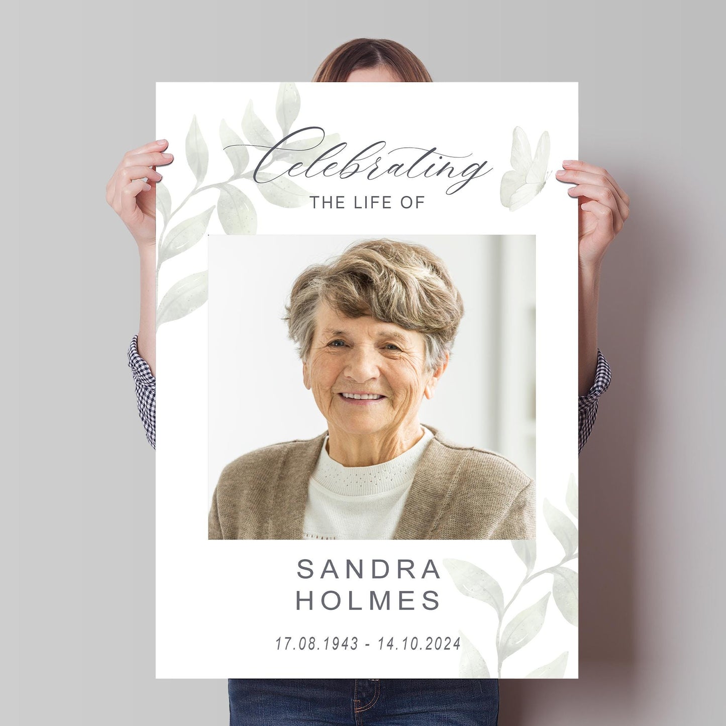 Personalised Funeral Sign  03: Custom Photo Print for Wake  Celebration of Life Poster  Modern Minimal Photo Memorial Print  A3 & A2