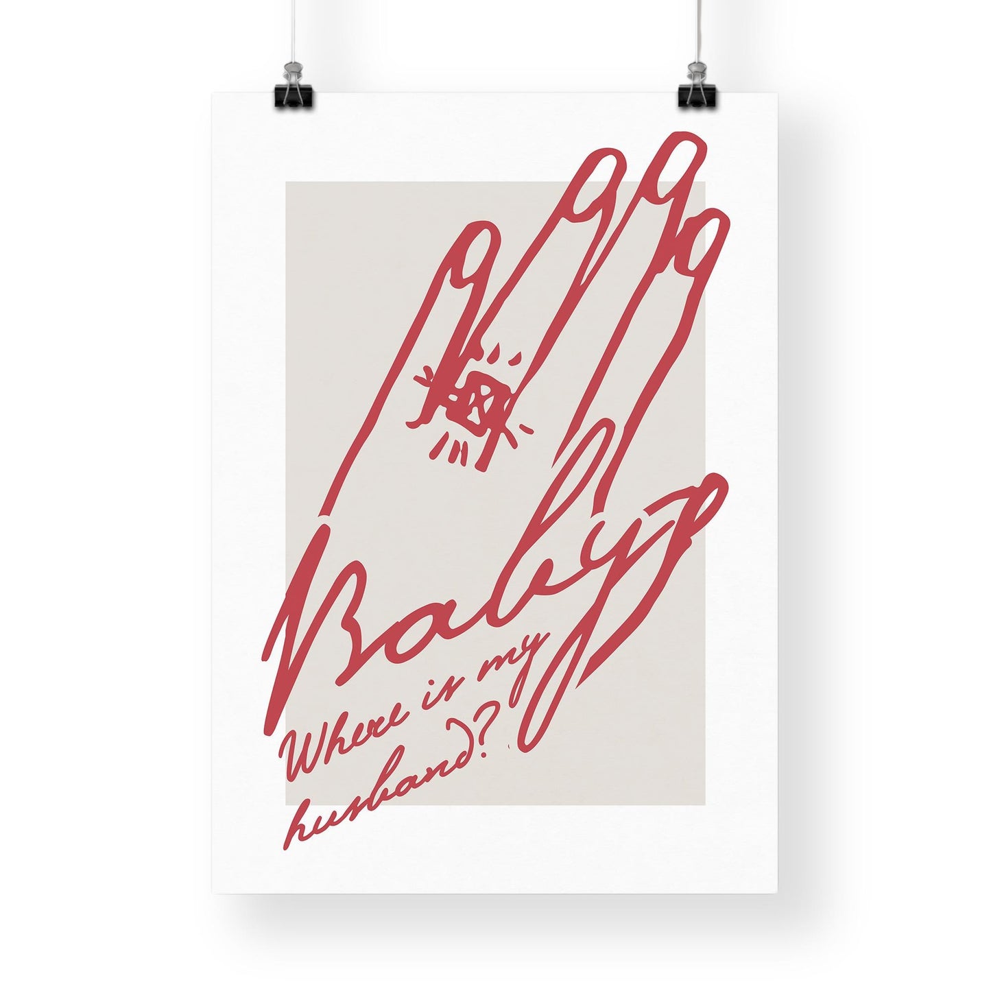 Lyric Quote Wall Print  Where The Hell Is My Husband 03: Music Inspired Poster | Typography Print | Minimal Line Illustration | Home Decor