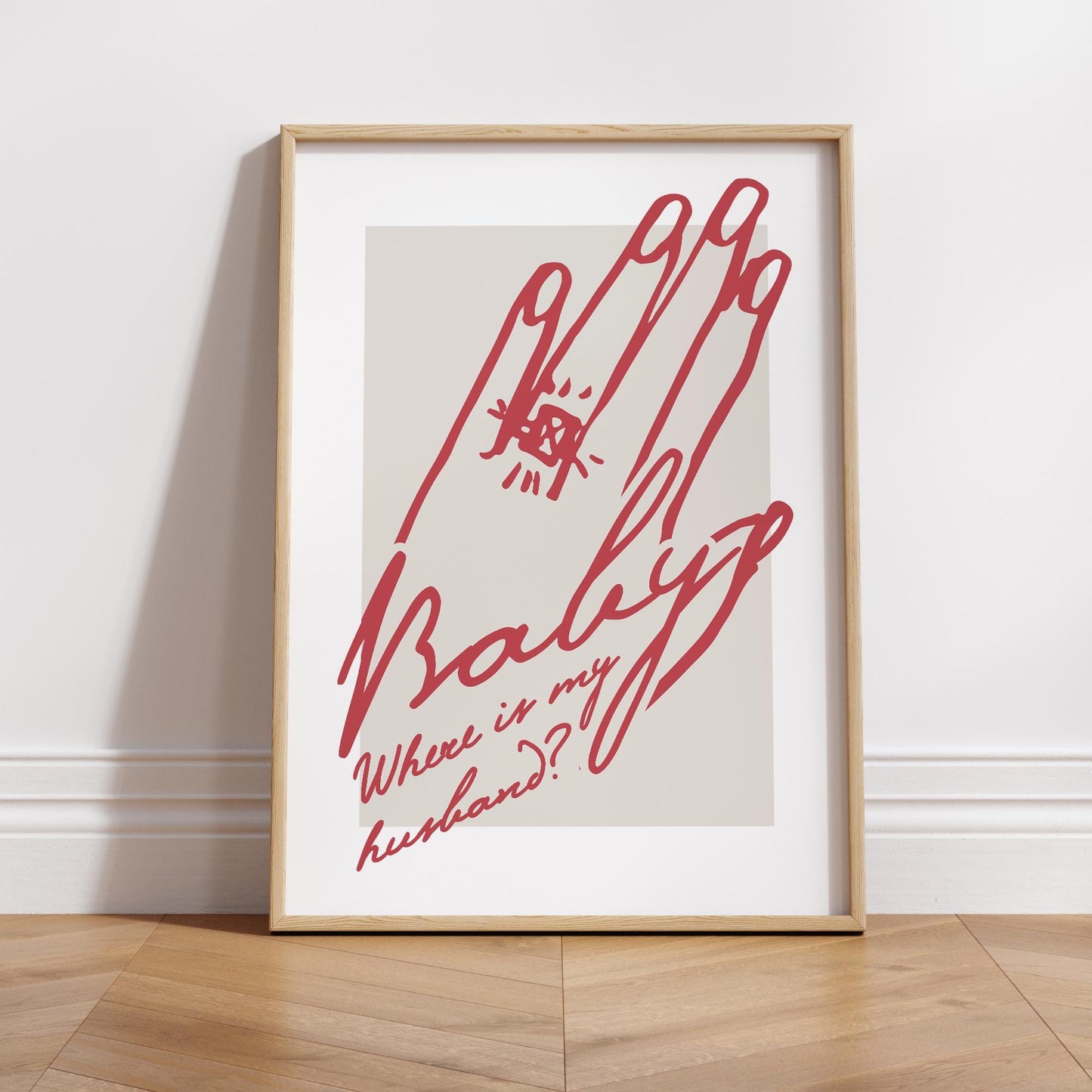 Lyric Quote Wall Print  Where The Hell Is My Husband 03: Music Inspired Poster | Typography Print | Minimal Line Illustration | Home Decor