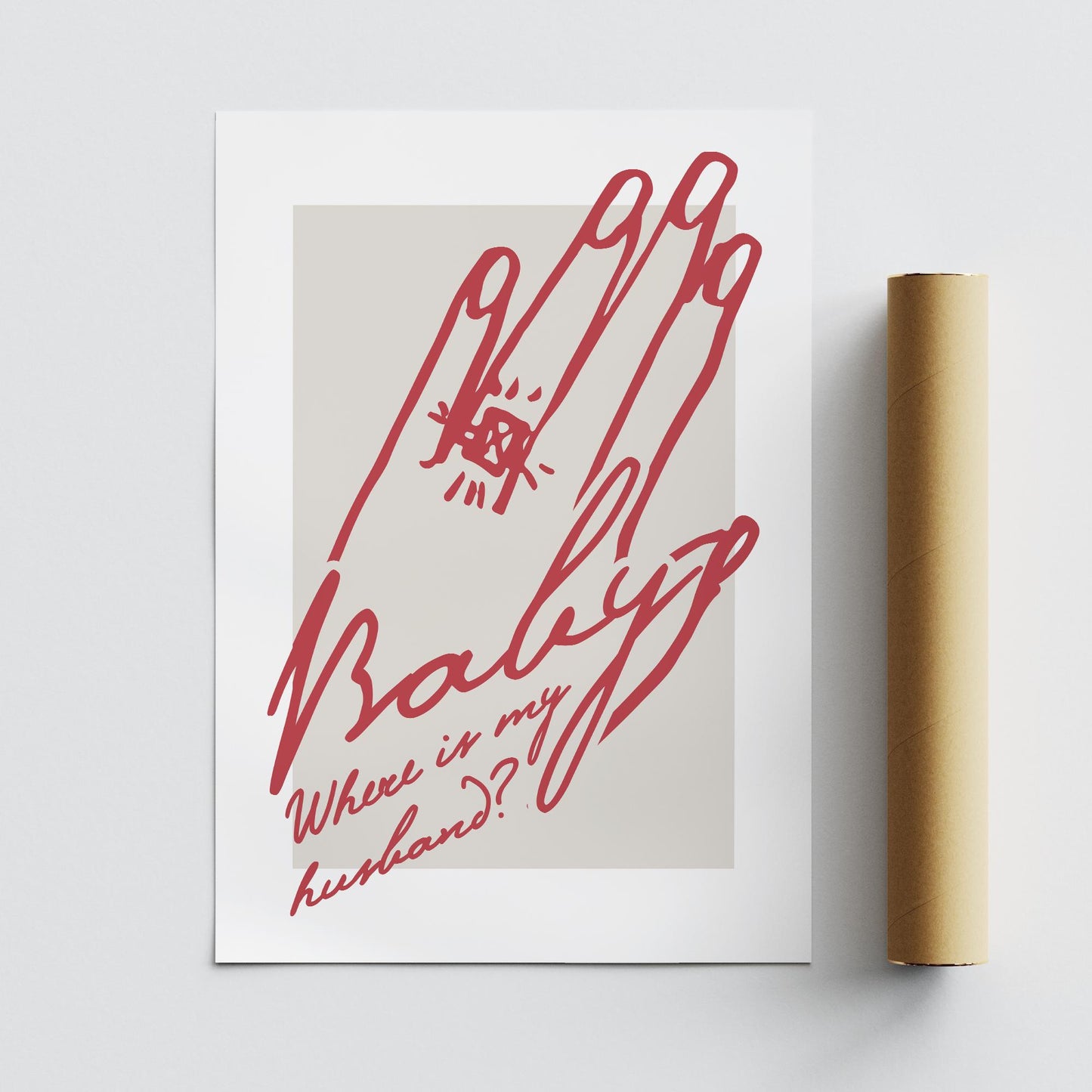 Lyric Quote Wall Print  Where The Hell Is My Husband 03: Music Inspired Poster | Typography Print | Minimal Line Illustration | Home Decor