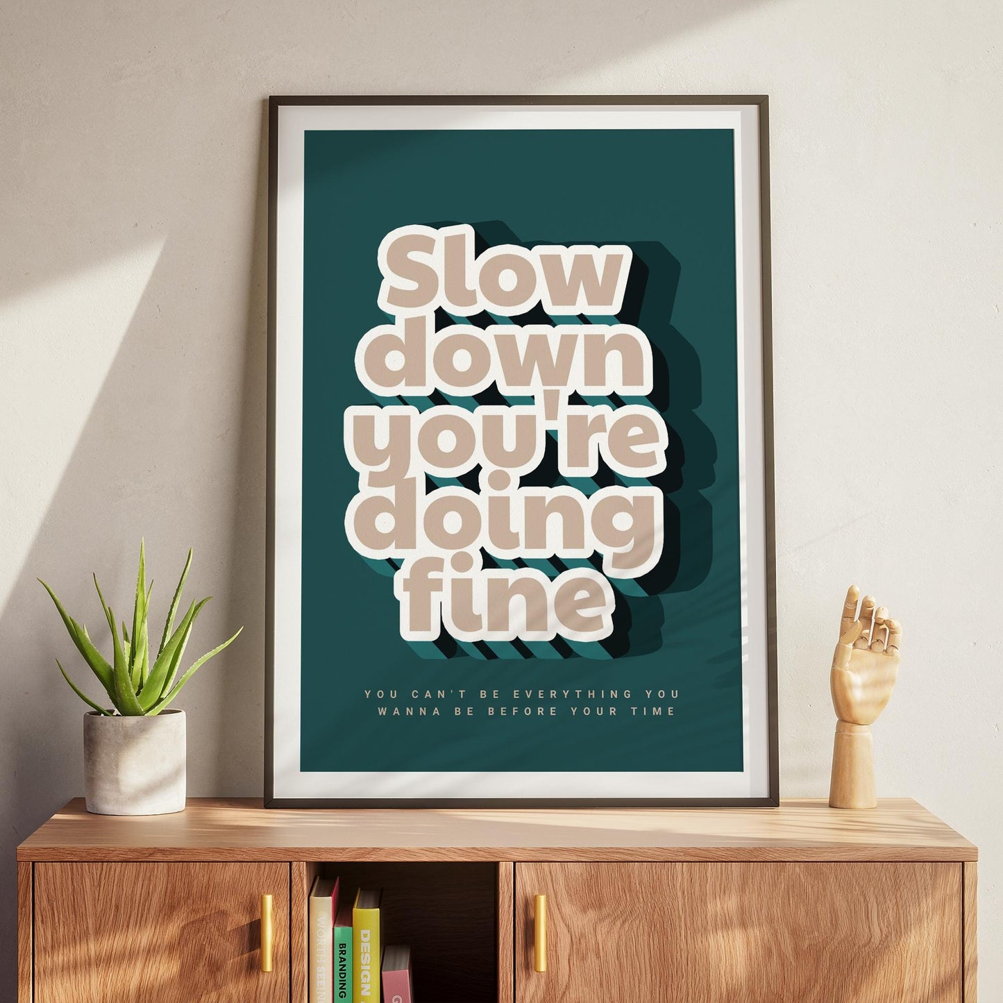 Lyric Inspired Poster  “Slow Down, Youre Doing Fine Song Print 06: Modern Typography Poster | Bold Song Quote Wall Art | Music Home Decor