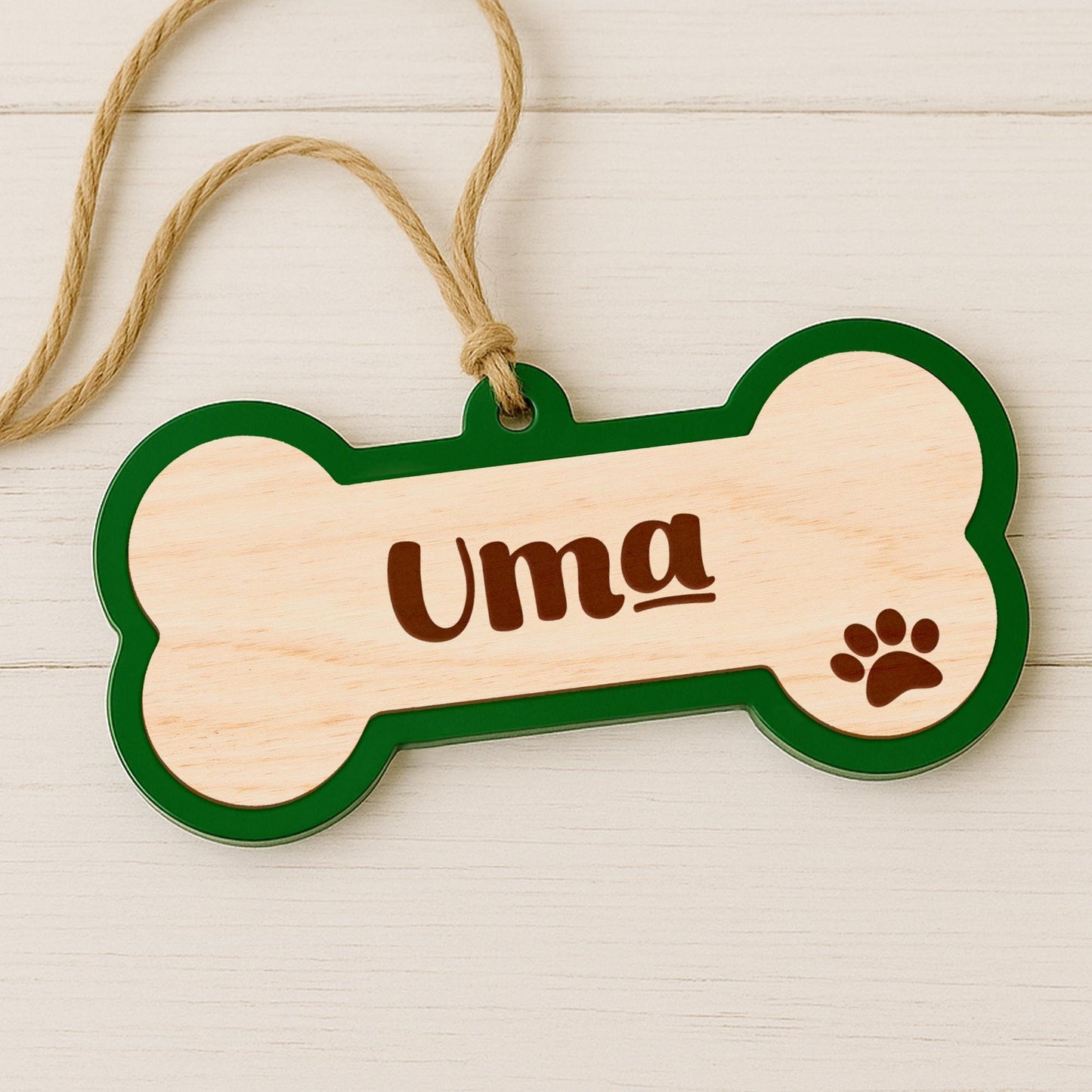 Personalised Dog Name Christmas Ornament - Dog Bone Layered Bauble 3: Custom Pet Name Xmas Tree Decoration Gift  First Christmas Keepsake
