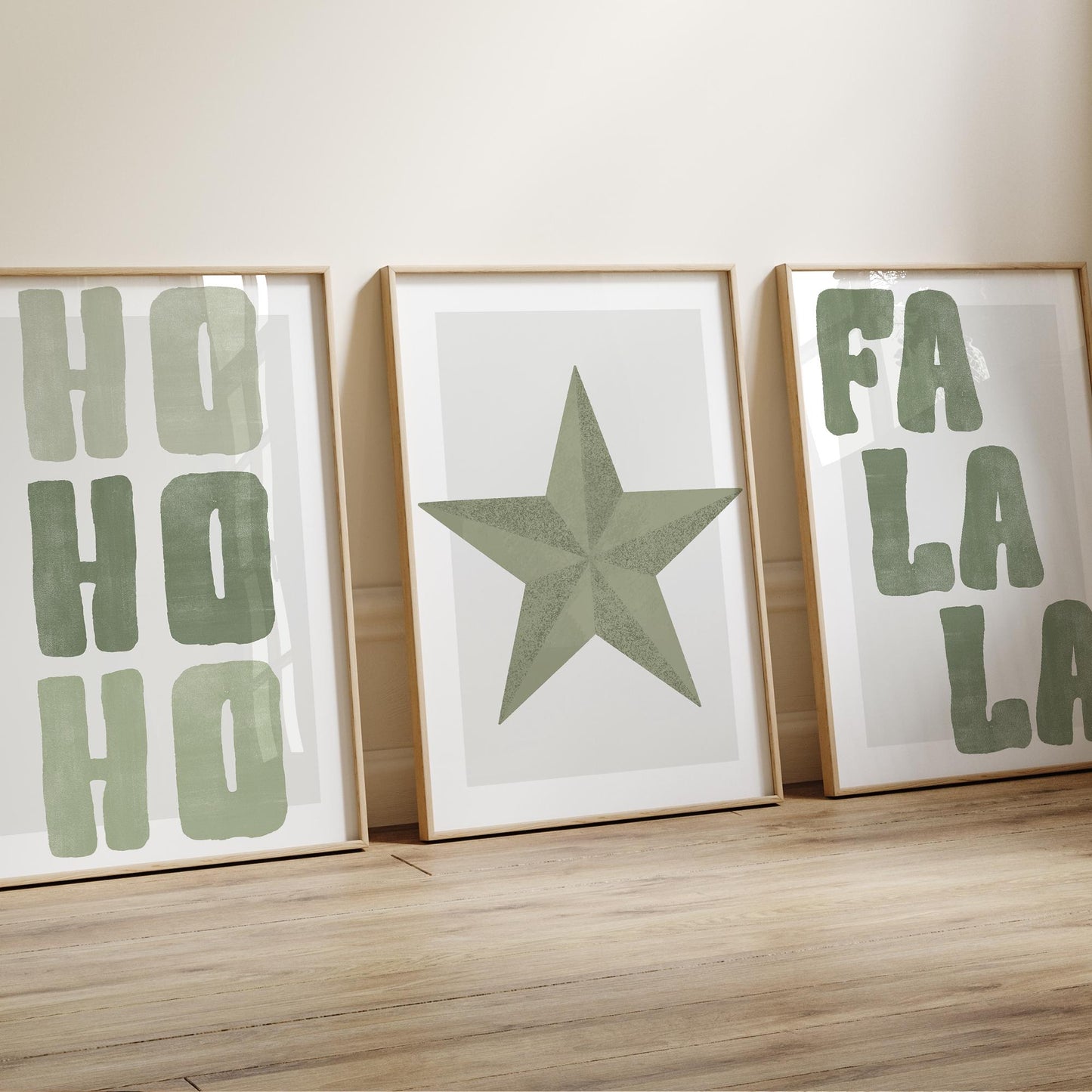 Green Christmas Star Print  Minimal Modern Festive Wall Art  Simple Xmas Decoration   Christmas Gallery Wall Poster  Seasonal Home Decor