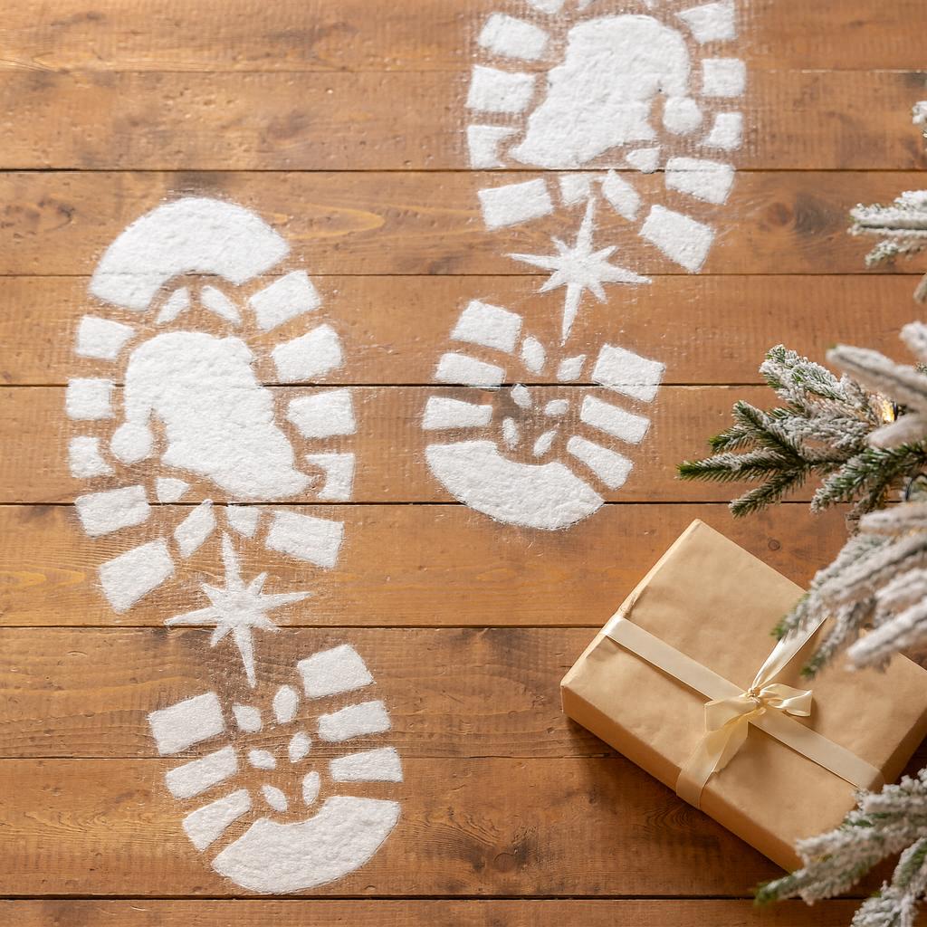 Santa Boot Print Stencil Template  Reusable Footprint Stencil for Fake Snow or Flour  Santa Footprints Decoration for Christmas Morning