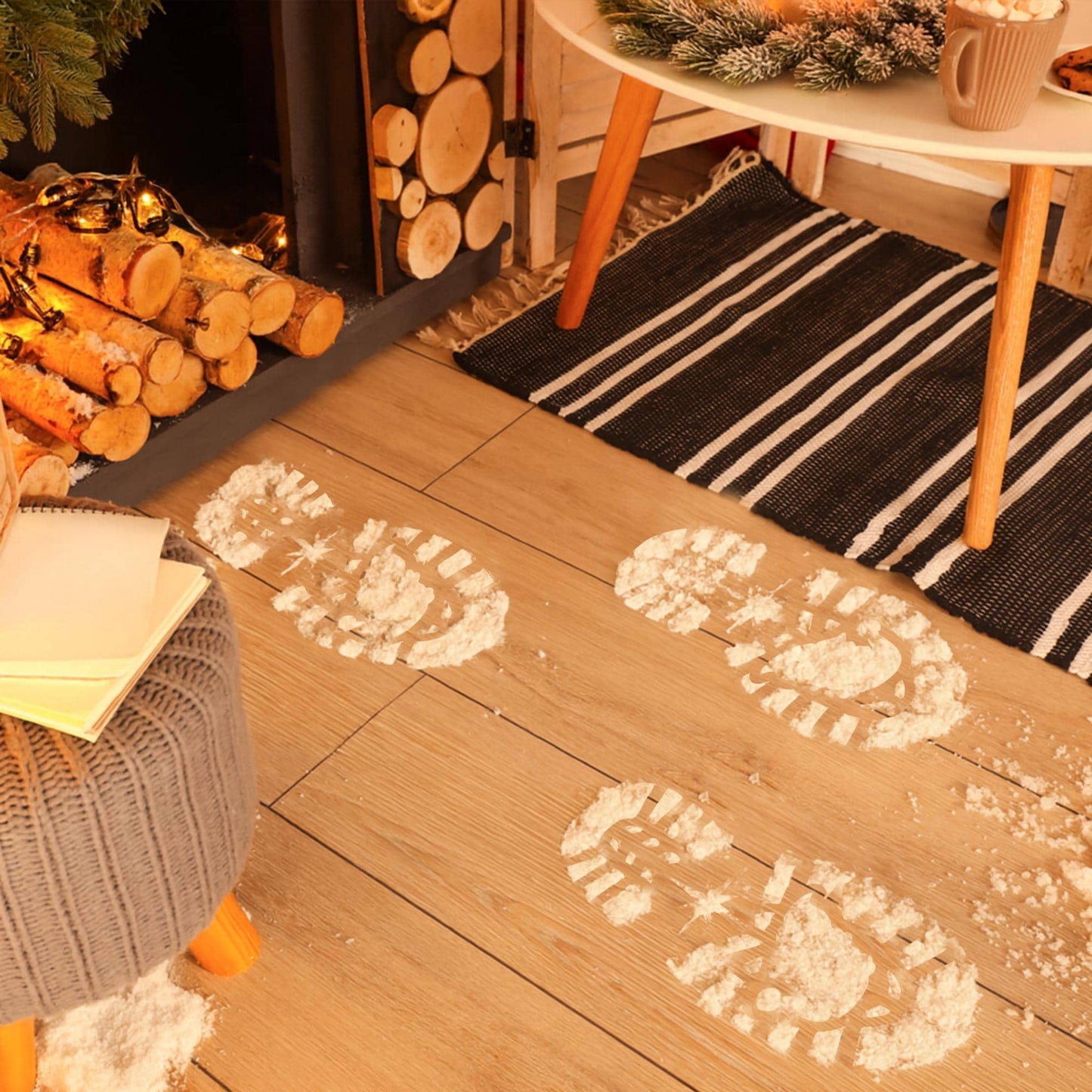 Santa Boot Print Stencil Template  Reusable Footprint Stencil for Fake Snow or Flour  Santa Footprints Decoration for Christmas Morning