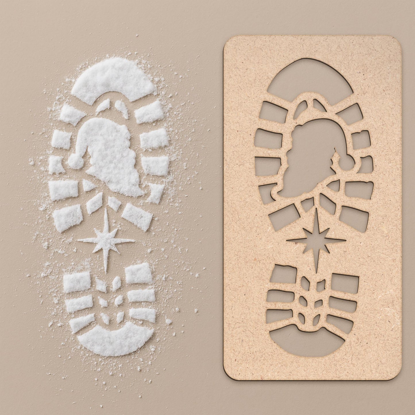 Santa Boot Print Stencil Template  Reusable Footprint Stencil for Fake Snow or Flour  Santa Footprints Decoration for Christmas Morning