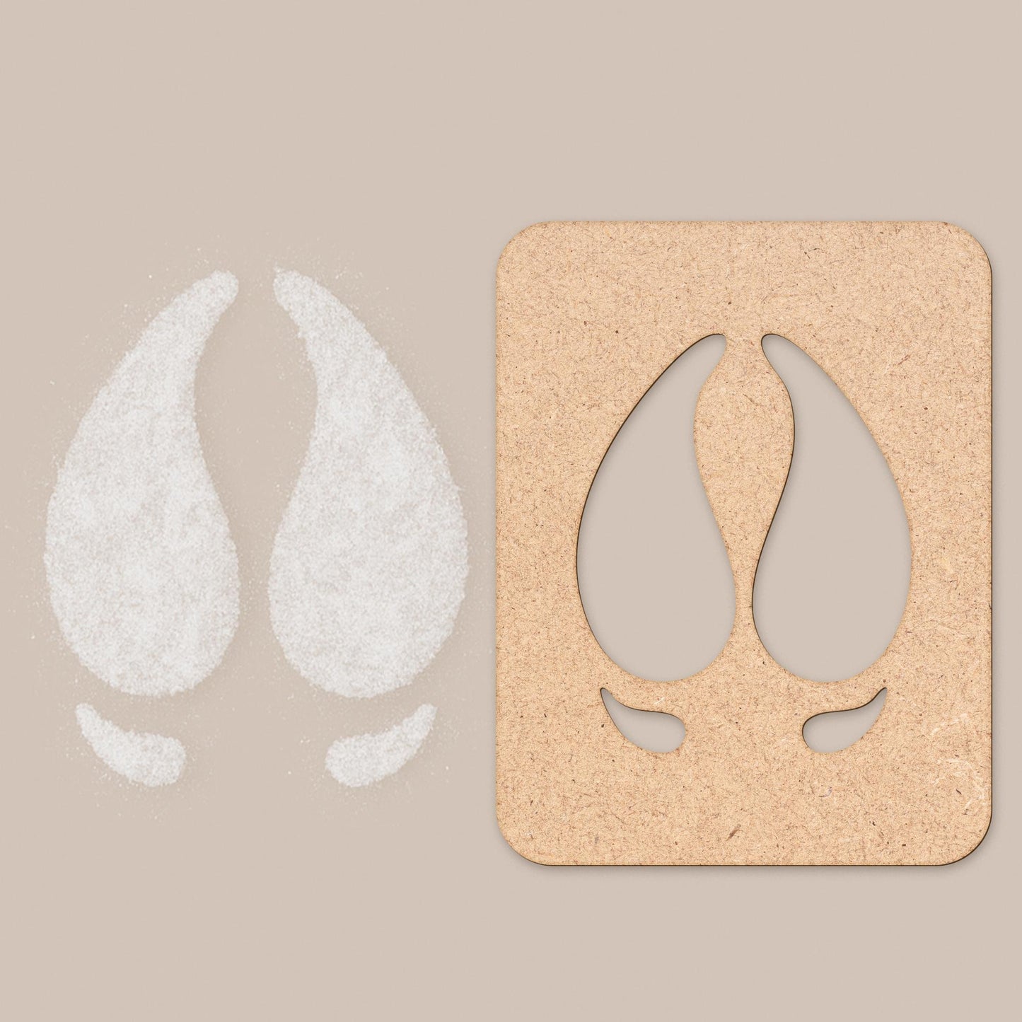 Reindeer Hoof Stencil  Reusable Reindeer Footprint Template for Fake Snow or Flour  Christmas Footprint Decoration for Christmas Morning