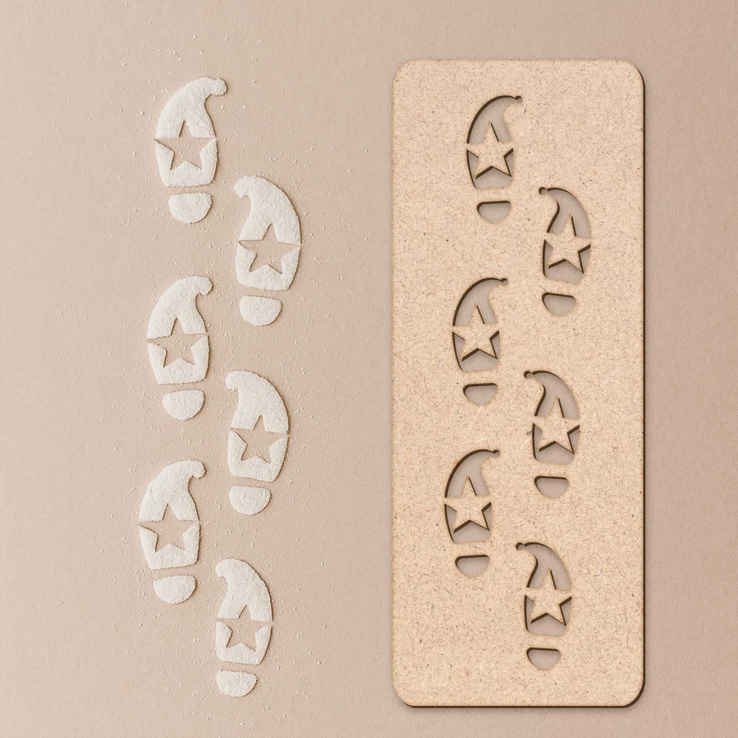 Elf Footprints Stencil for Snow  Tiny Elf Tracks  Reusable Christmas Decoration for Naughty Elf Scenes  Christmas Elf Footsteps Template