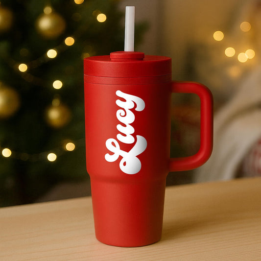 Personalised Christmas Name Sticker - Font 1: Festive Custom Name Label for Gift Boxes, Tags & Hampers | Retro Christmas Font