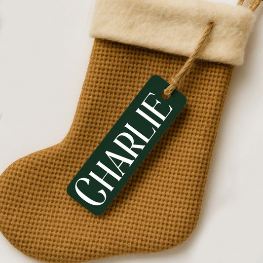 Personalised Christmas Name Sticker - Font 3: Custom Label for Gifts, Christmas Eve Boxes & Tags | Classic Serif Font | Festive Vinyl Decal