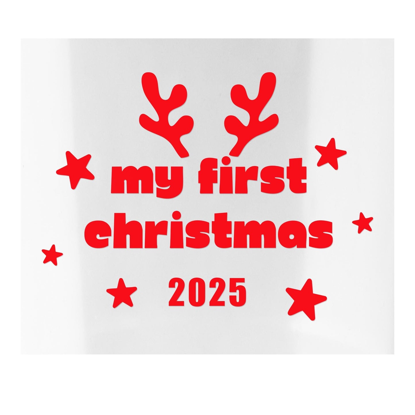 My First Christmas Iron On Transfer  Reindeer Antlers Baby Grow or Bib Decal | DIY Christmas Baby Outfit | Custom Year Iron On for 1st Xmas