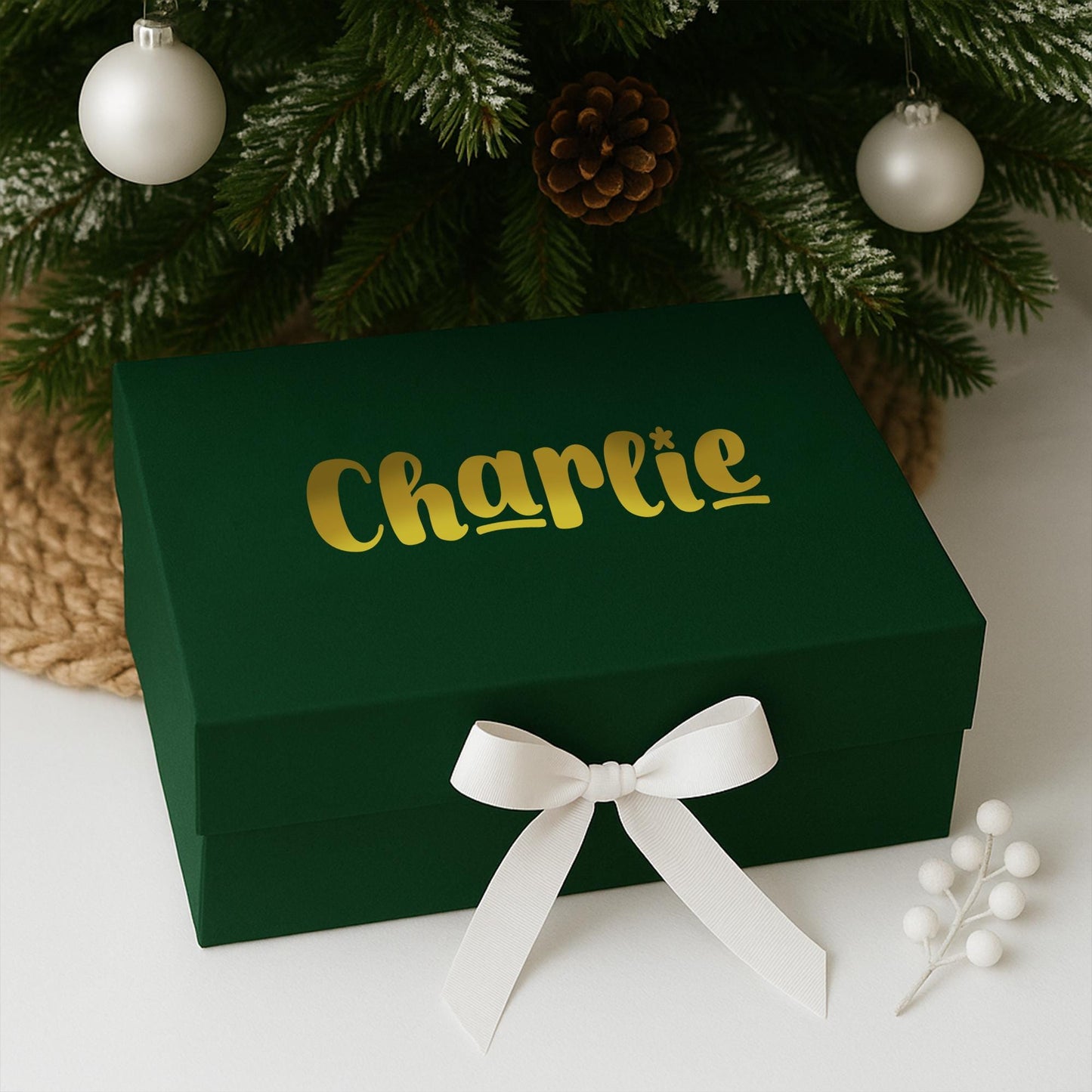 Personalised Christmas Name Sticker - Font 6: Bubbly Festive Custom Name Label for Gifts, Boxes & Decorations | Magical Christmas Font