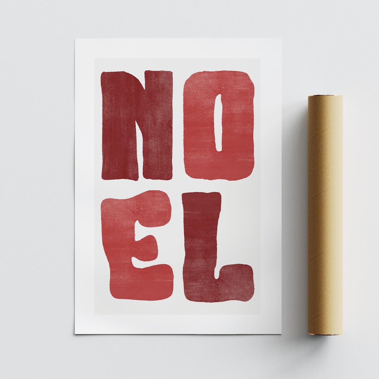 Christmas Typography Wall Art  Red Christmas Noel Print  Minimal Modern Holiday Poster  Festive Decoration | Seasonal Home Decor