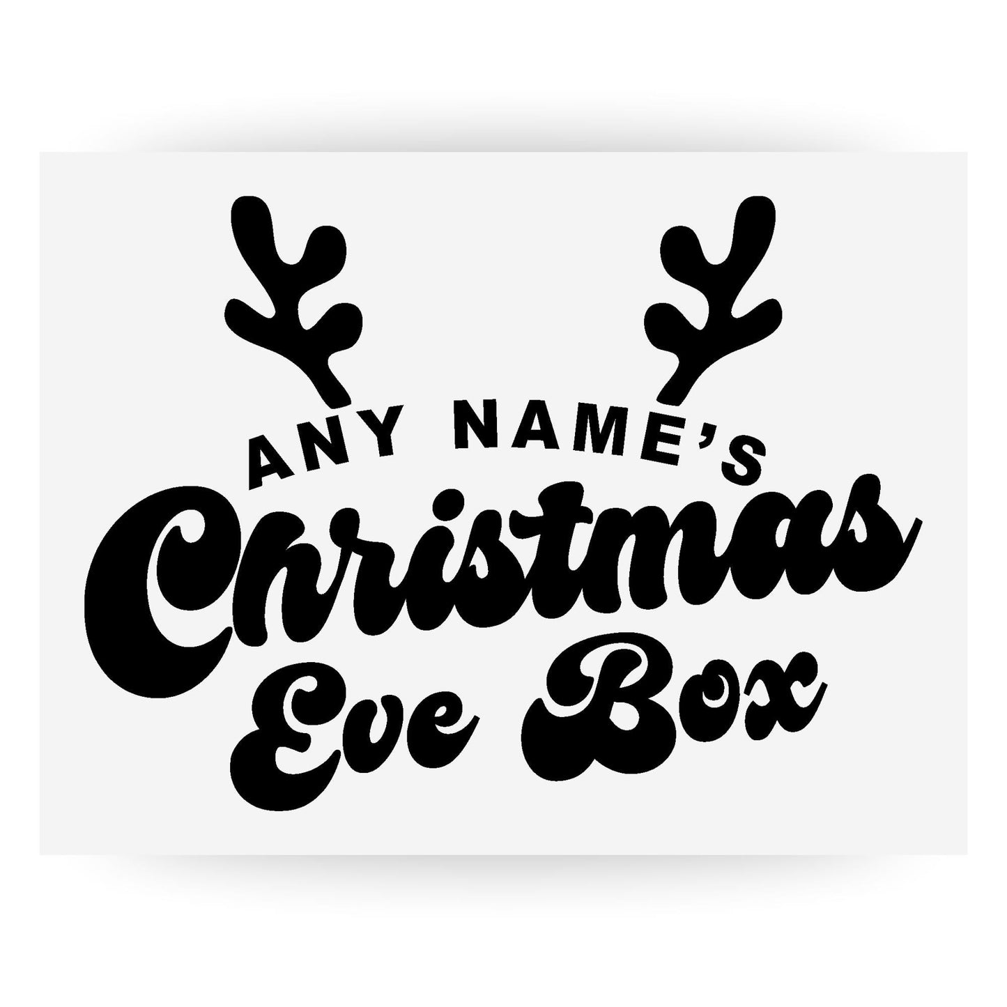 Personalised Christmas Eve Box Vinyl Sticker  Antlers: Custom Name Reindeer Antler Design | Christmas Box Decal | Kids Festive Tradition