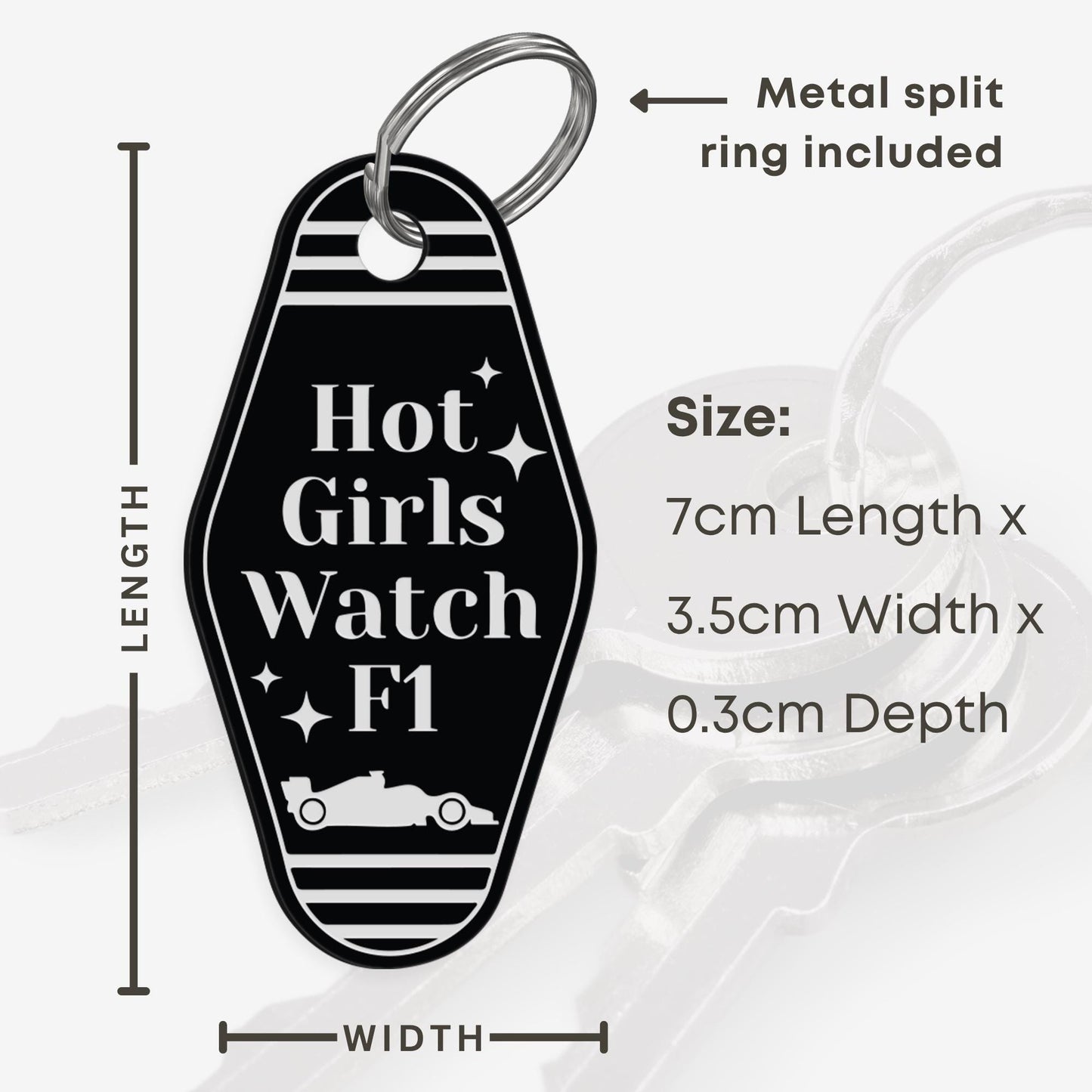 Formula 1 Keyring  Hot Girls Watch F1 Motel-Style Keychain | Racing Gift for Her