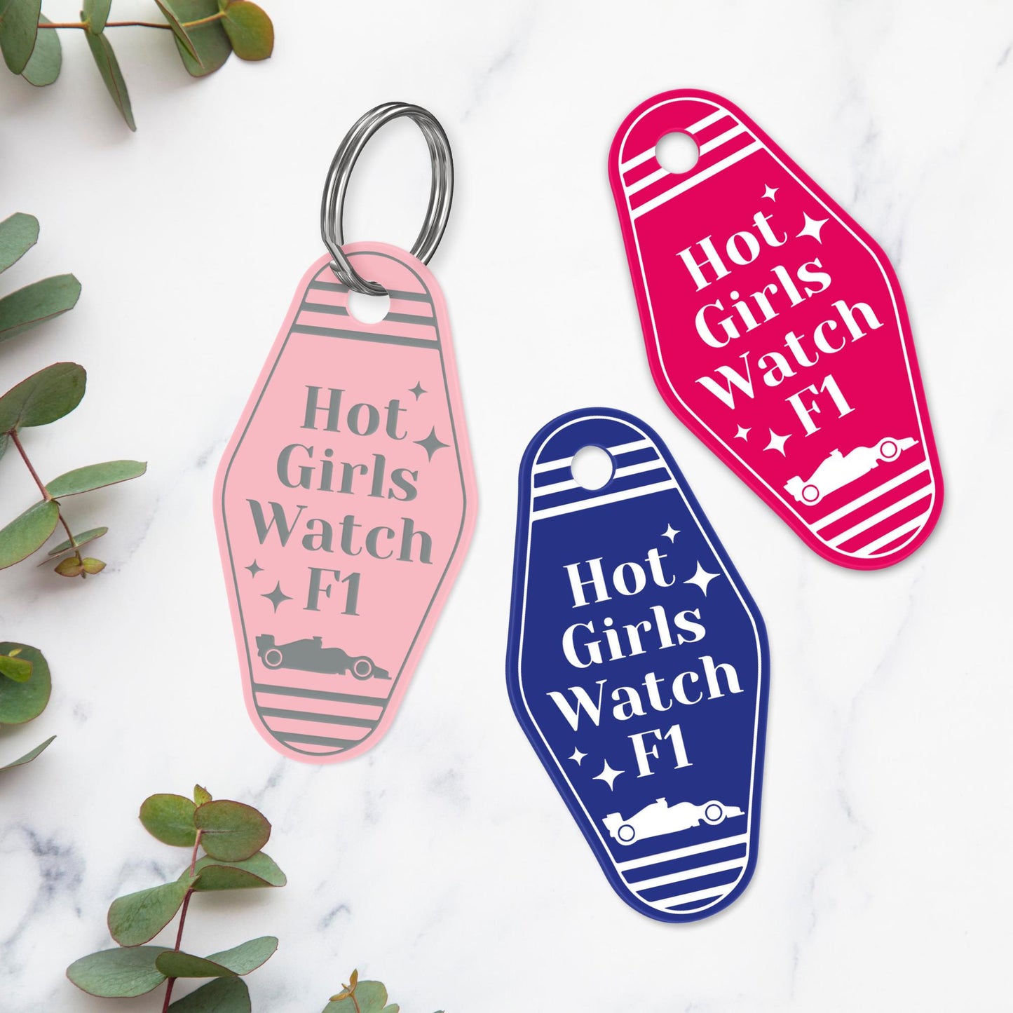 Formula 1 Keyring  Hot Girls Watch F1 Motel-Style Keychain | Racing Gift for Her
