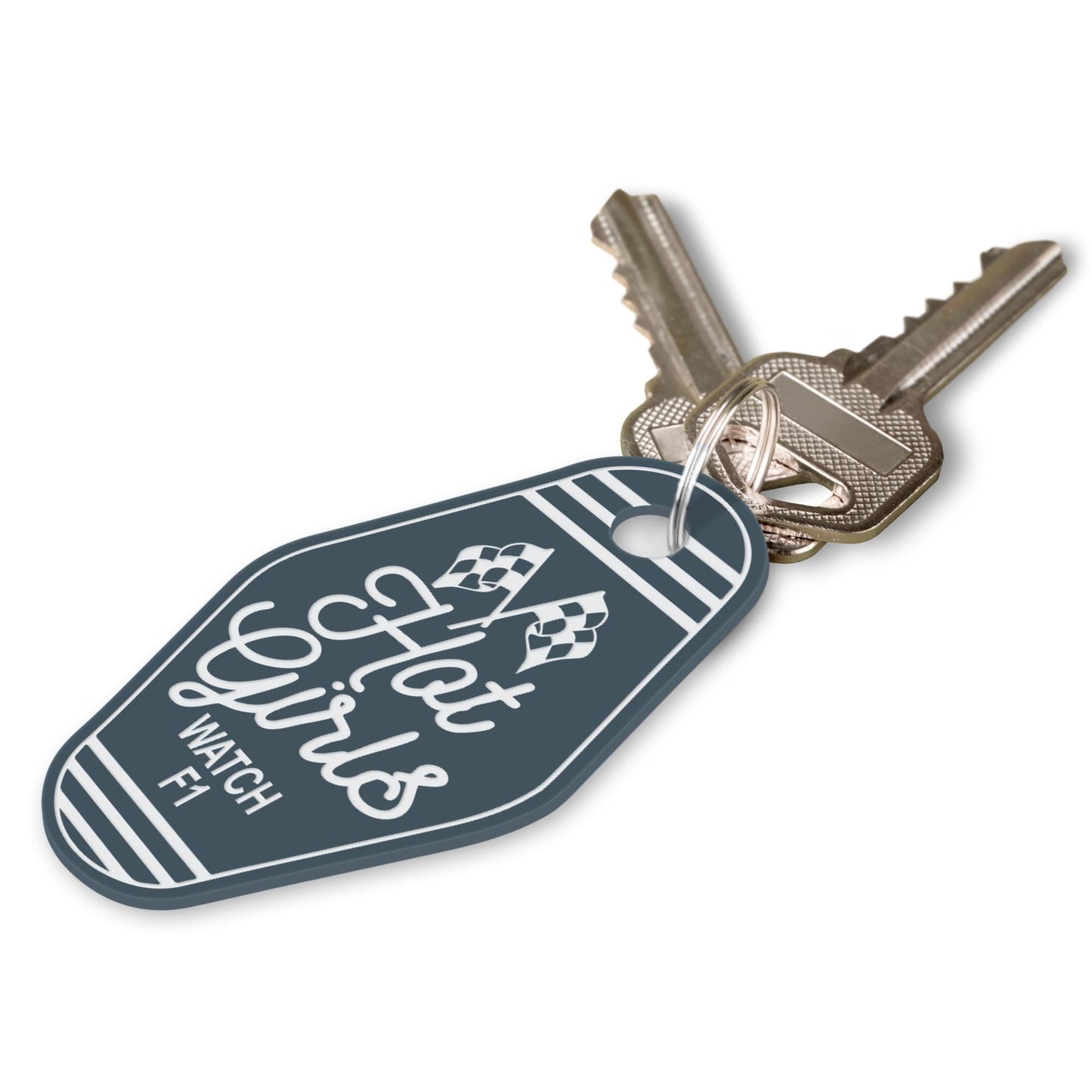 Formula 1 Keyring | Racing Gift for Her | Hot Girls Watch F1 | Motel-Style Keychain