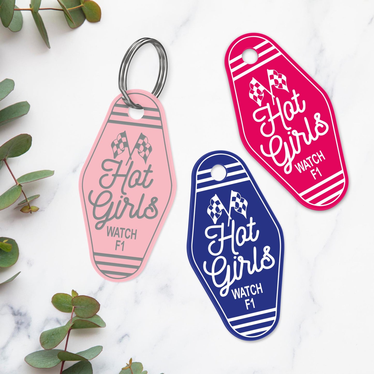 Formula 1 Keyring | Racing Gift for Her | Hot Girls Watch F1 | Motel-Style Keychain