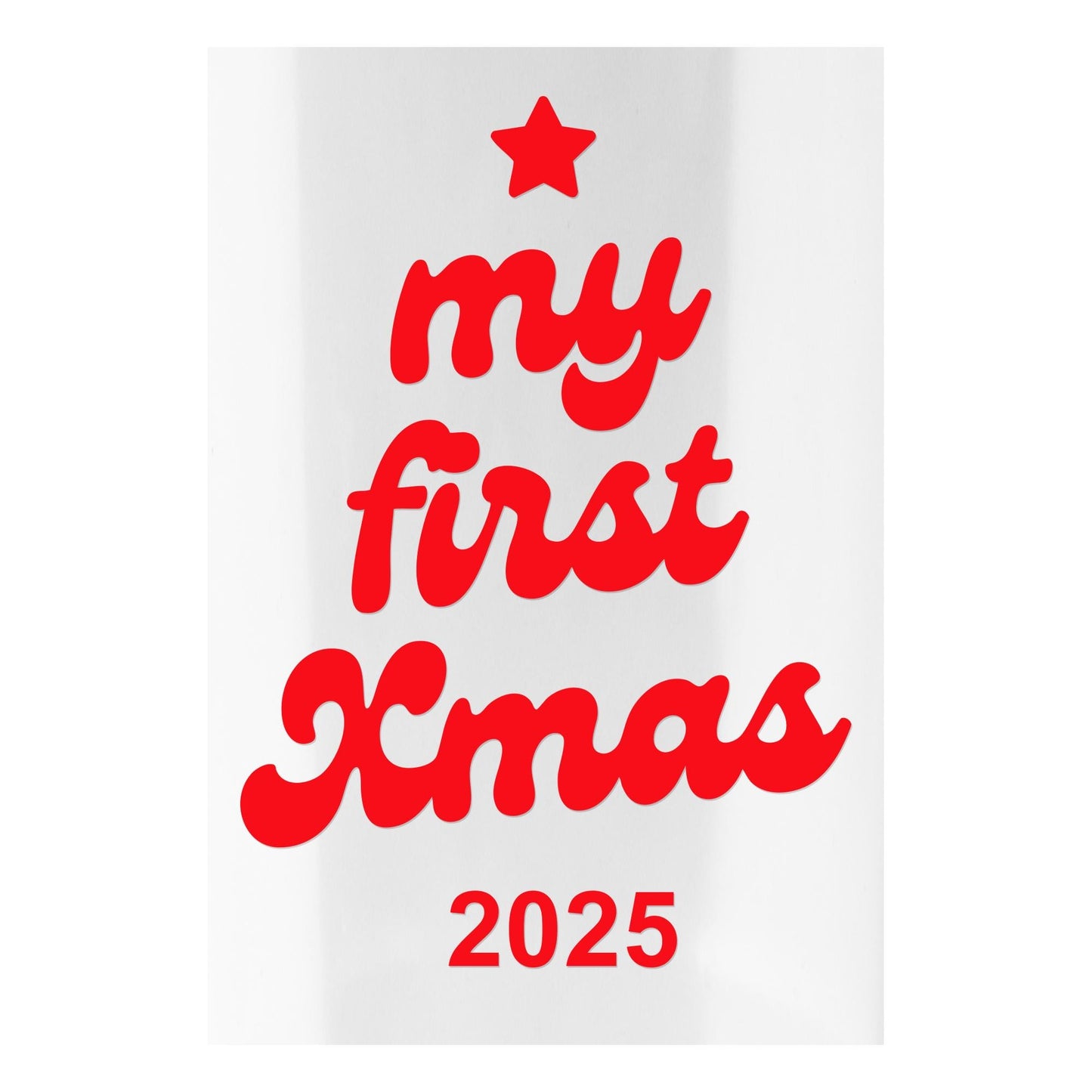Custom My First Xmas Iron On Transfer  Christmas Tree Shape | Personalised Baby Grow Vinyl Decal | DIY Babys First Christmas Outfit