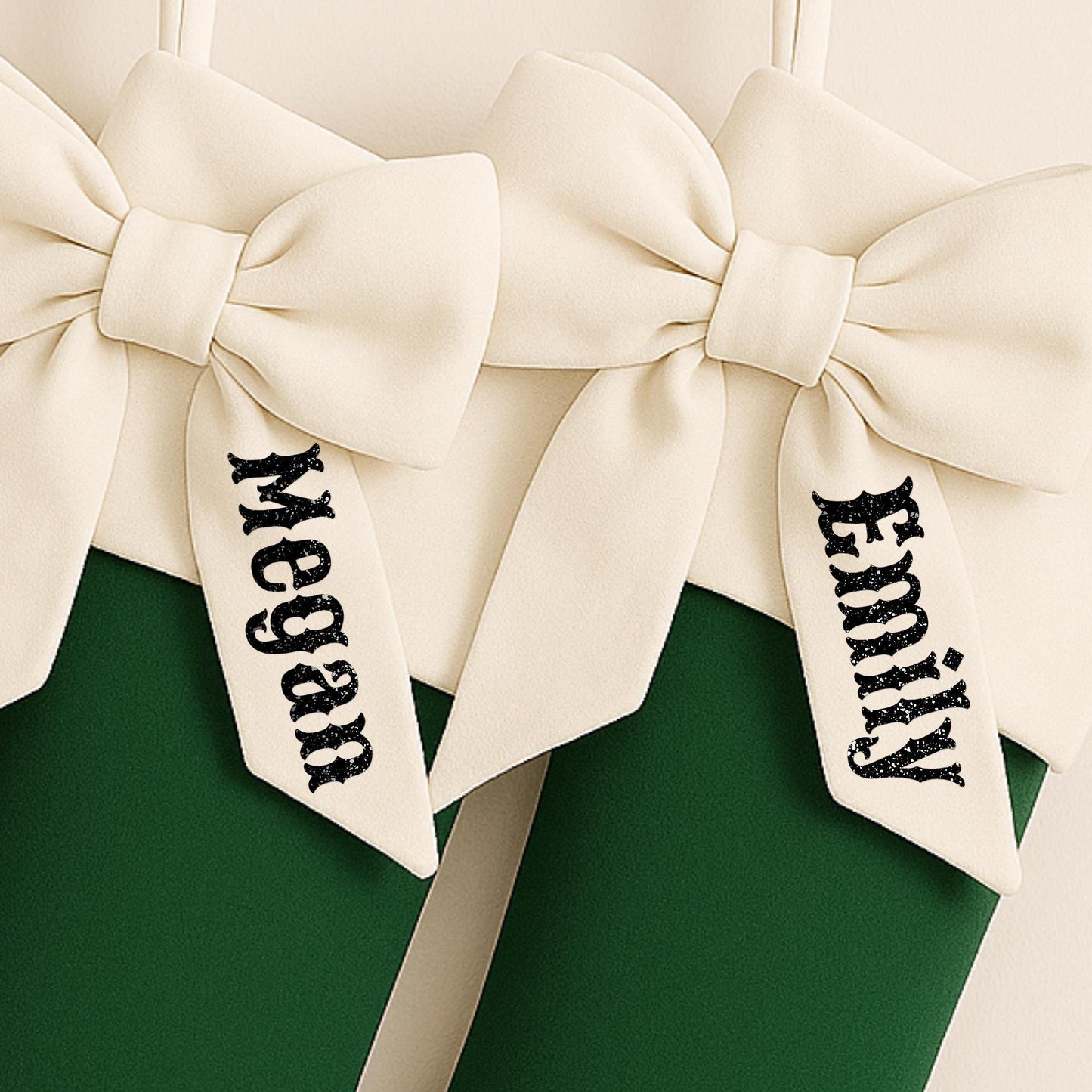 Personalised Christmas Name Iron On Sticker  Font 5 | Vintage Retro Custom Heat Transfer Vinyl for Christmas Stockings, Santa Sacks & Gifts