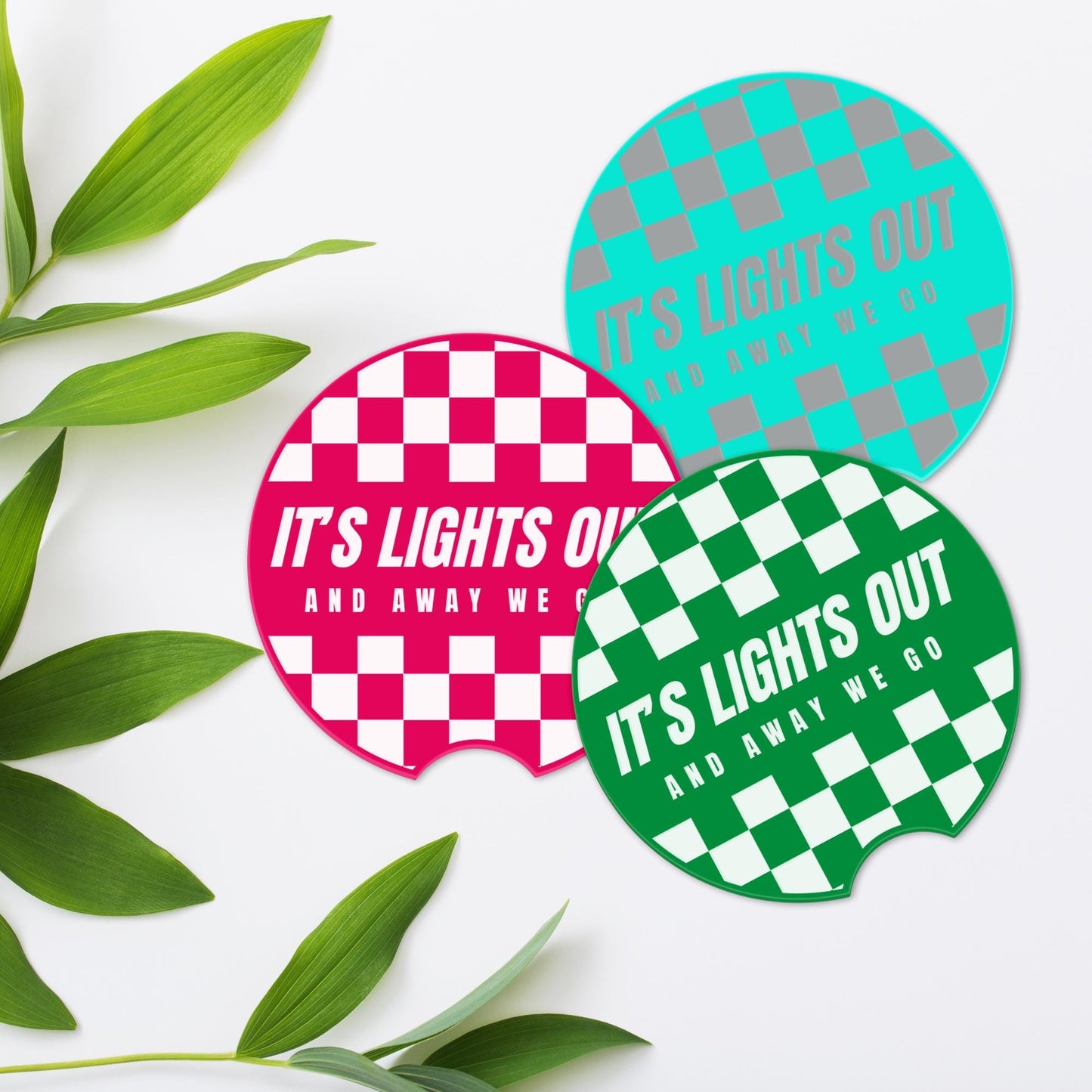 F1 Car Coasters Set | Lights Out & Away We Go | Formula 1 Gift Cup Holder Inserts