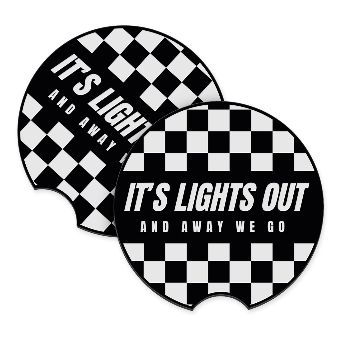 F1 Car Coasters Set | Lights Out & Away We Go | Formula 1 Gift Cup Holder Inserts