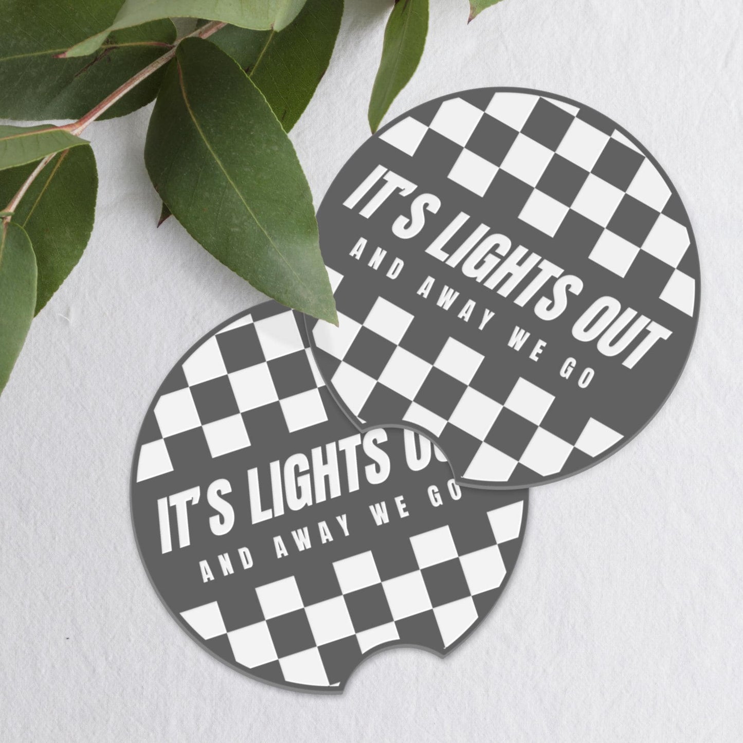 F1 Car Coasters Set | Lights Out & Away We Go | Formula 1 Gift Cup Holder Inserts