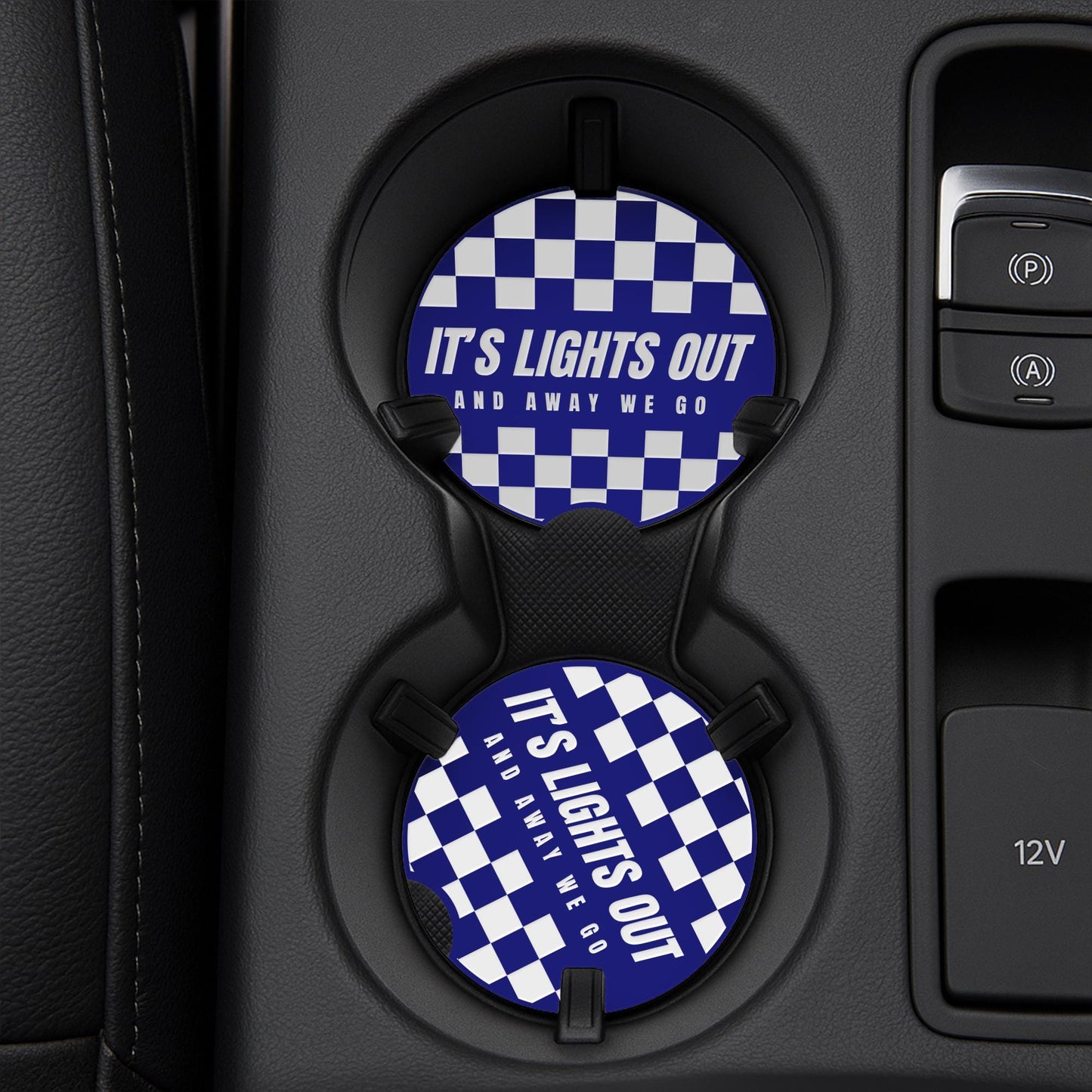 F1 Car Coasters Set | Lights Out & Away We Go | Formula 1 Gift Cup Holder Inserts