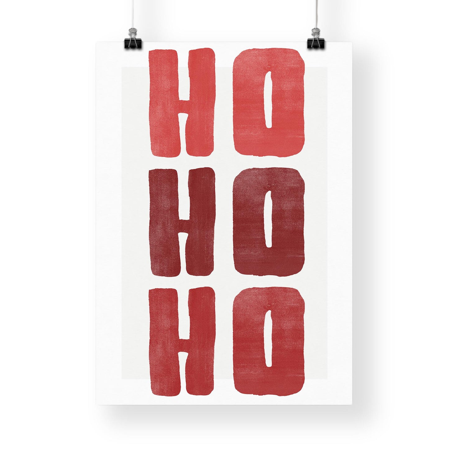 Red Christmas Print  Ho Ho Ho Poster  Modern Xmas Typography Wall Art  Minimal Festive Quote Decoration | Seasonal Home Decor
