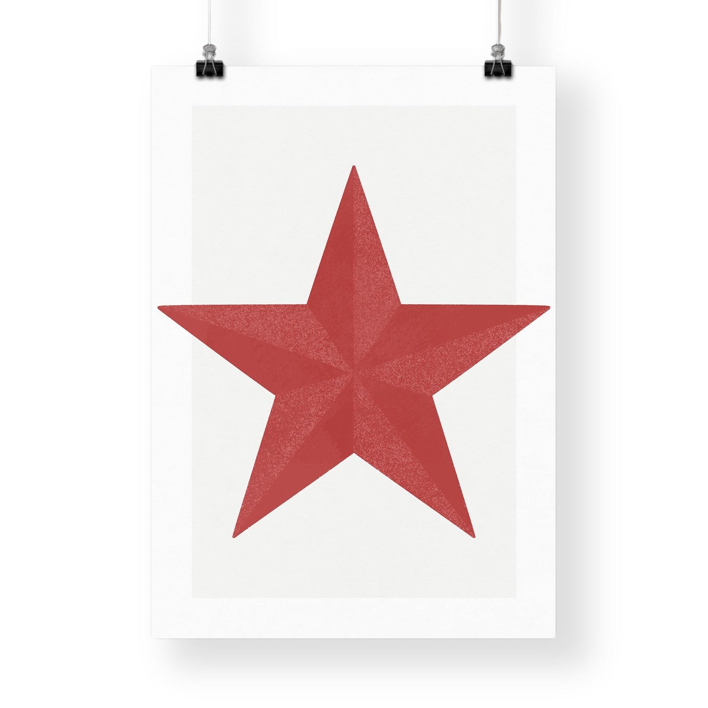 Red Christmas Star Print  Minimal Modern Festive Wall Art  Simple Xmas Decoration   Christmas Gallery Wall Poster  Seasonal Home Decor