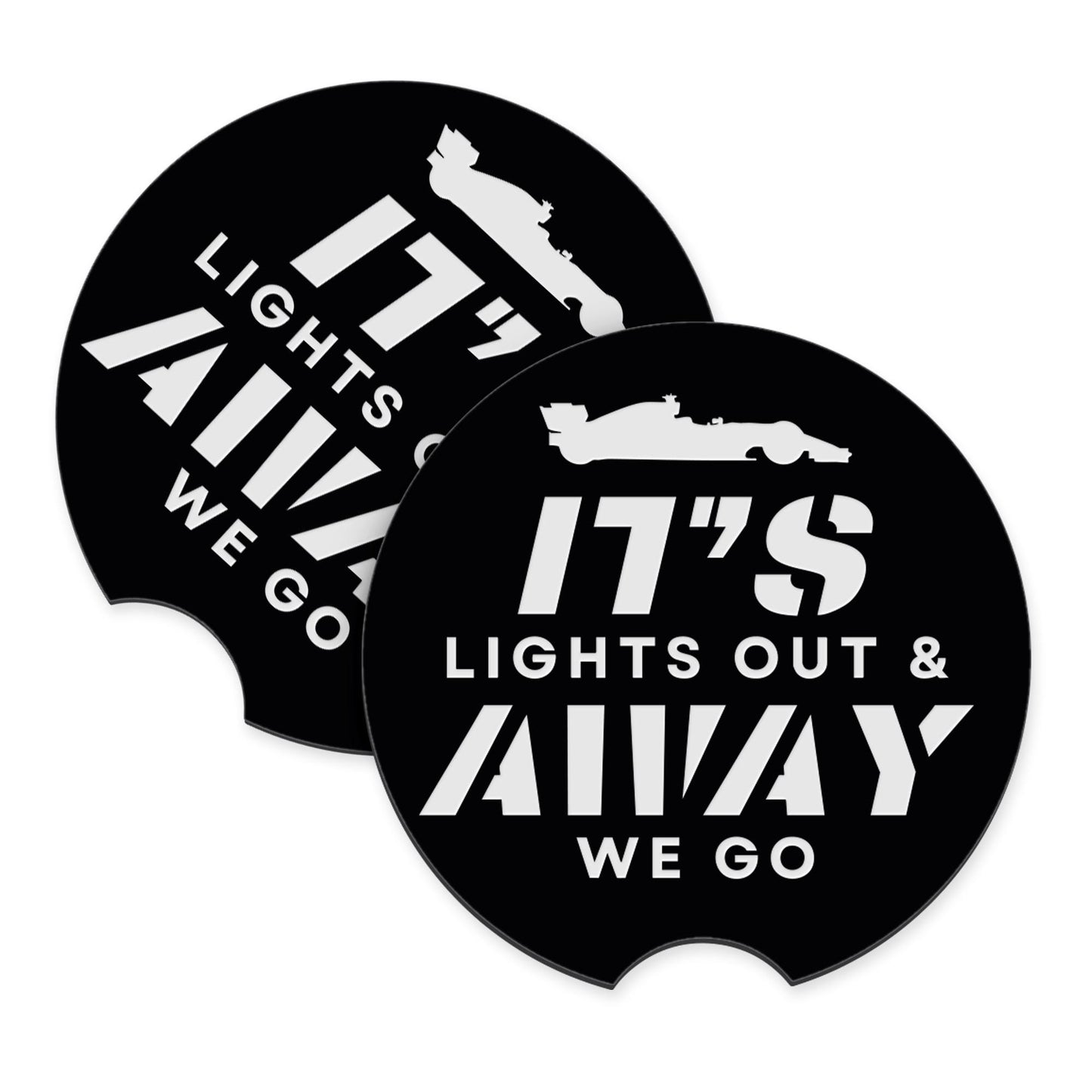 Formula 1 Themed Car Coaster Set | Lights Out Cup Holder Inserts | F1 Lover Gift