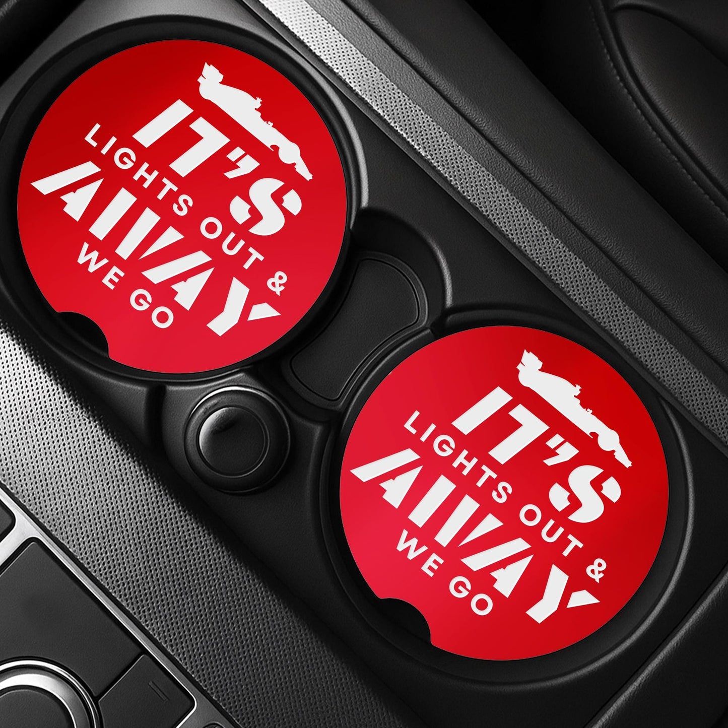 Formula 1 Themed Car Coaster Set | Lights Out Cup Holder Inserts | F1 Lover Gift