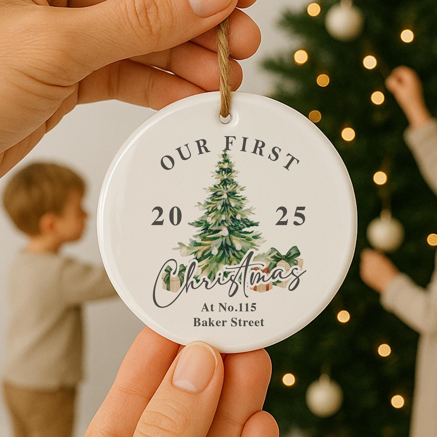 Personalised First Christmas New Home Bauble | Custom Address & Year Tree Ornament | Moving House Gift