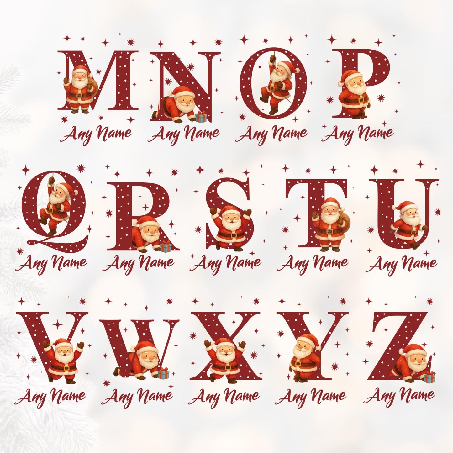 Personalised Santa Sack | Custom Initial Christmas Santa Gift Bag