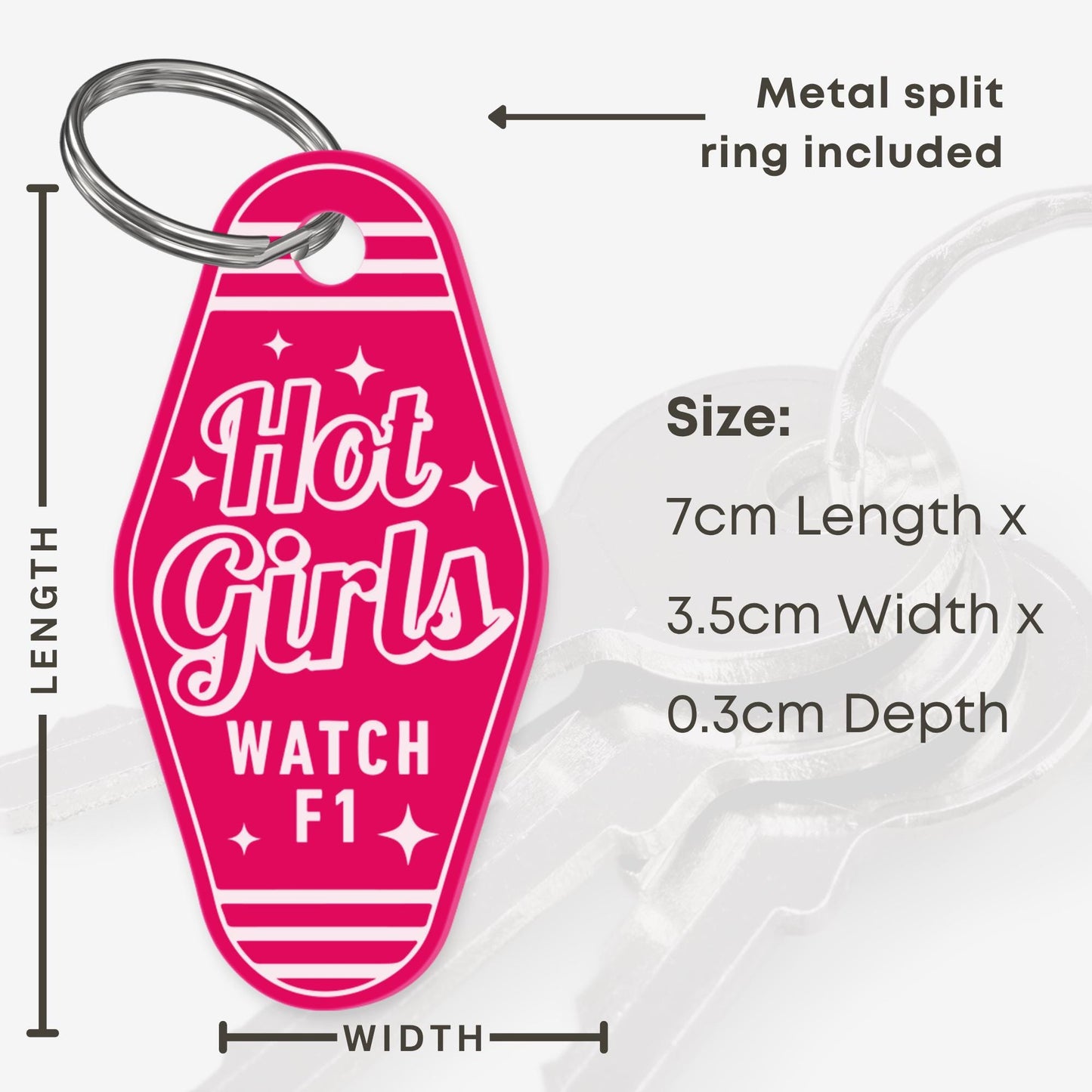 Formula 1 Keyring  F1 Gift for Her | Hot Girls Watch F1 | Motel Style Keychain