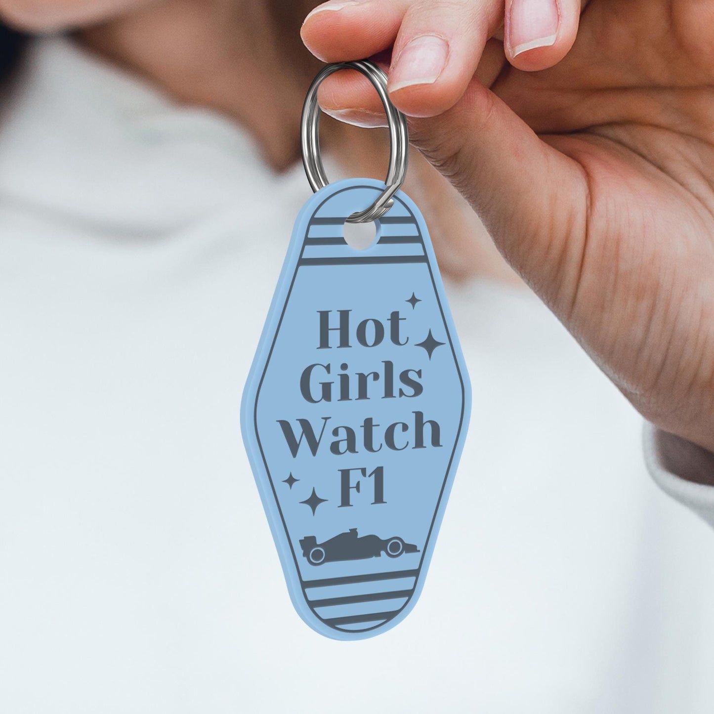 Formula 1 Keyring  Hot Girls Watch F1 Motel-Style Keychain | Racing Gift for Her